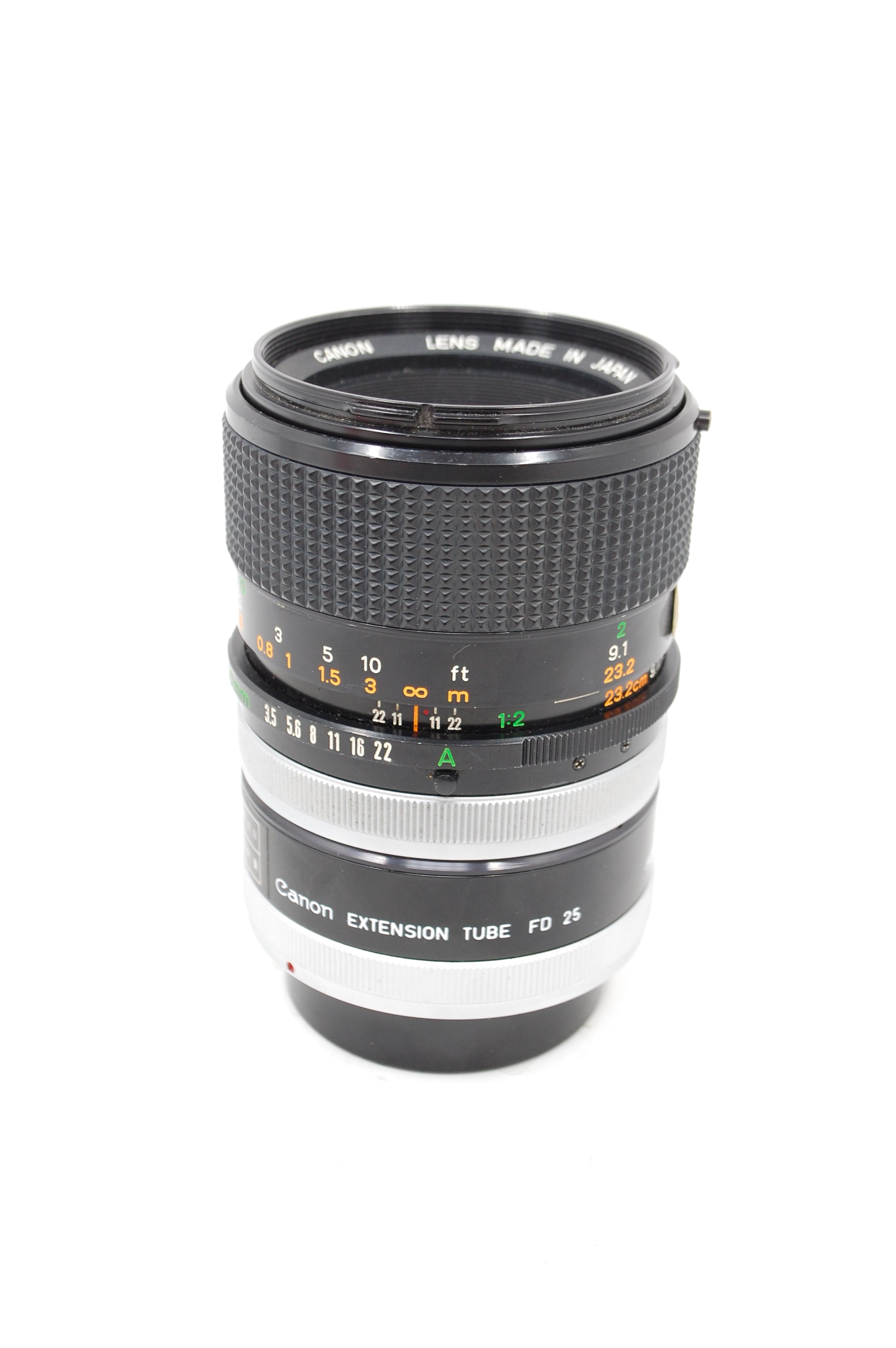 Used Canon 50mm f3.5 FD SSC Macro with FD25 Extension Tube
