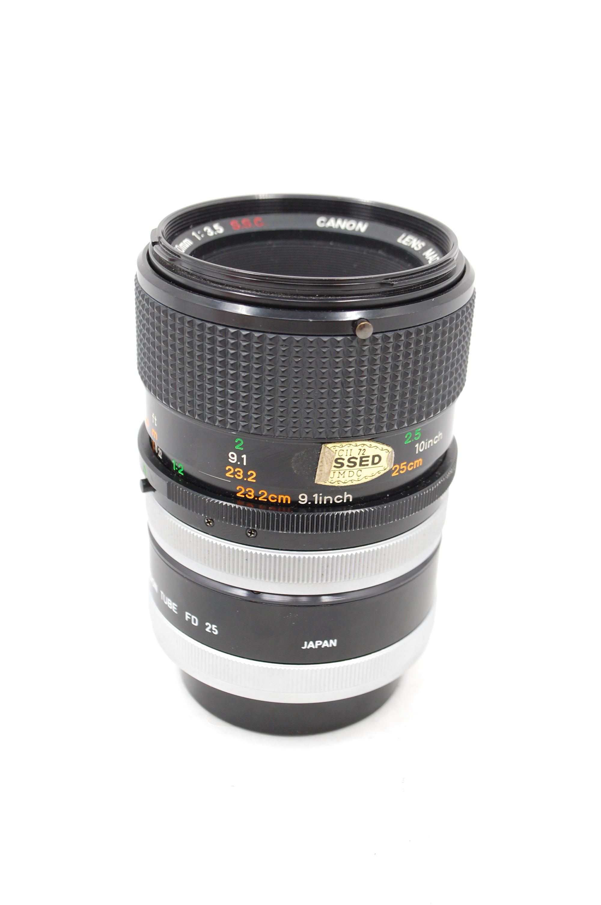 Used Canon 50mm f3.5 FD SSC Macro with FD25 Extension Tube