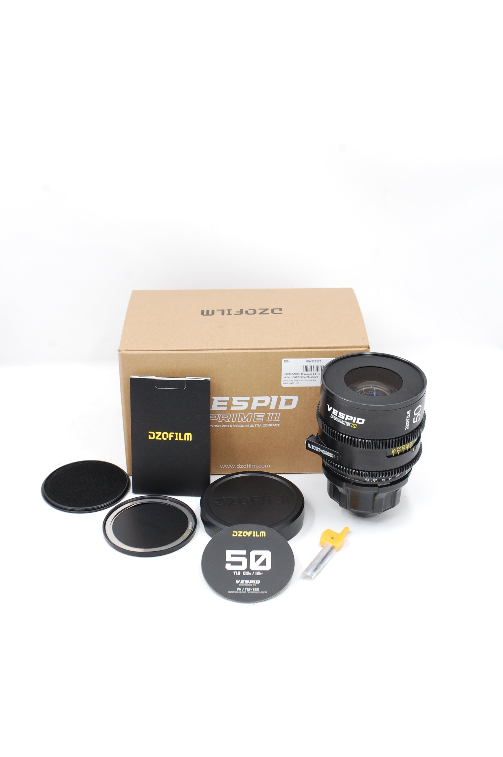 USED DZOFILM Vespid Prime II - 50mm T1.9 Cinema Lens – Full-Frame PL Mount