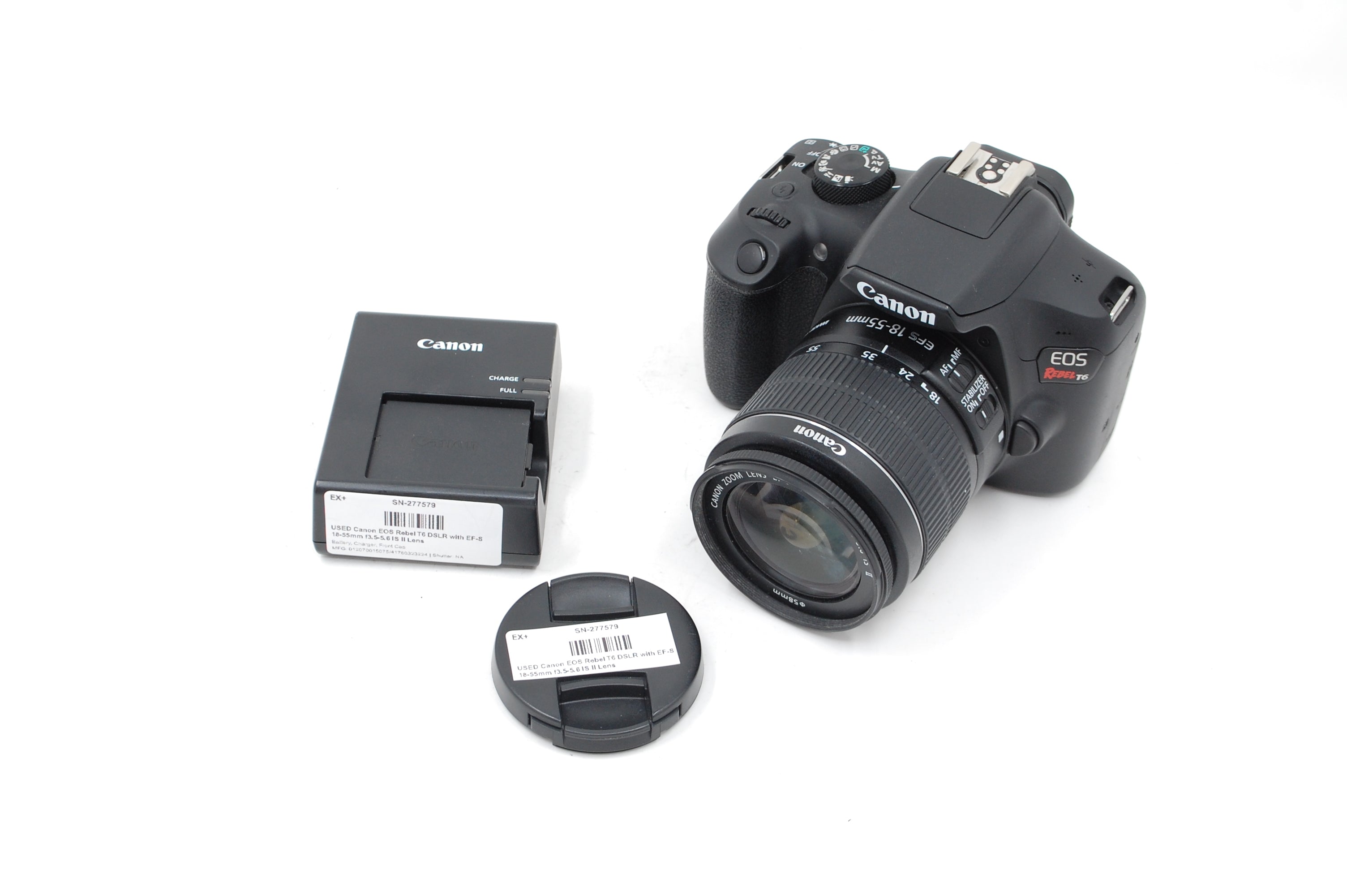USED Canon EOS Rebel T6 DSLR with EF-S 18-55mm f3.5-5.6 IS II Lens