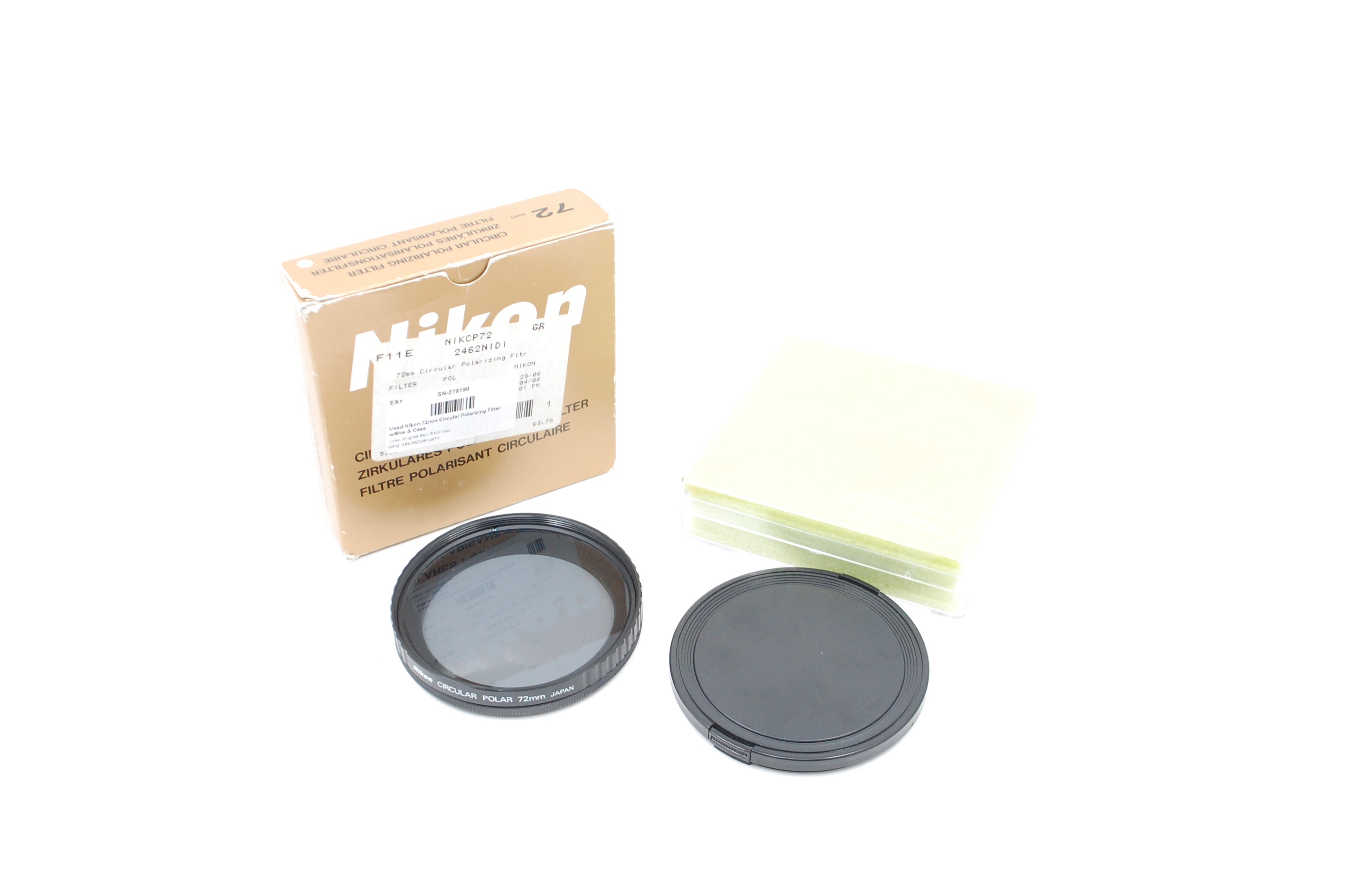 Used Nikon 72mm Circular Polarizing Filter w/Box & Case
