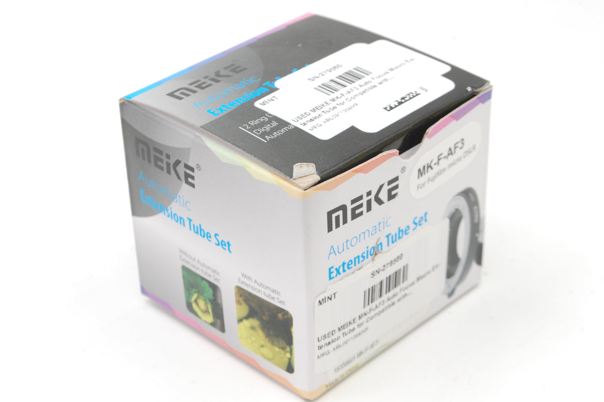 USED MEIKE MK-F-AF3 Auto Focus Macro Extension Tube for Compatible with Fujifilm X-Mount(10mm 16mm combination)