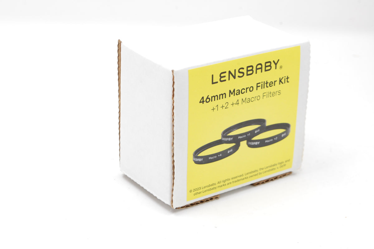 USED Lensbaby Sol 45mm f/3.5 Lens for Fuji X Cameras with Lensbaby 46mm Macro Filters Bundle