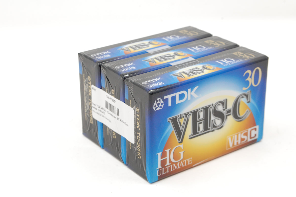 Used TDK VHS-C HG-Ultimate 30 Video Cassettes (3-Pack)