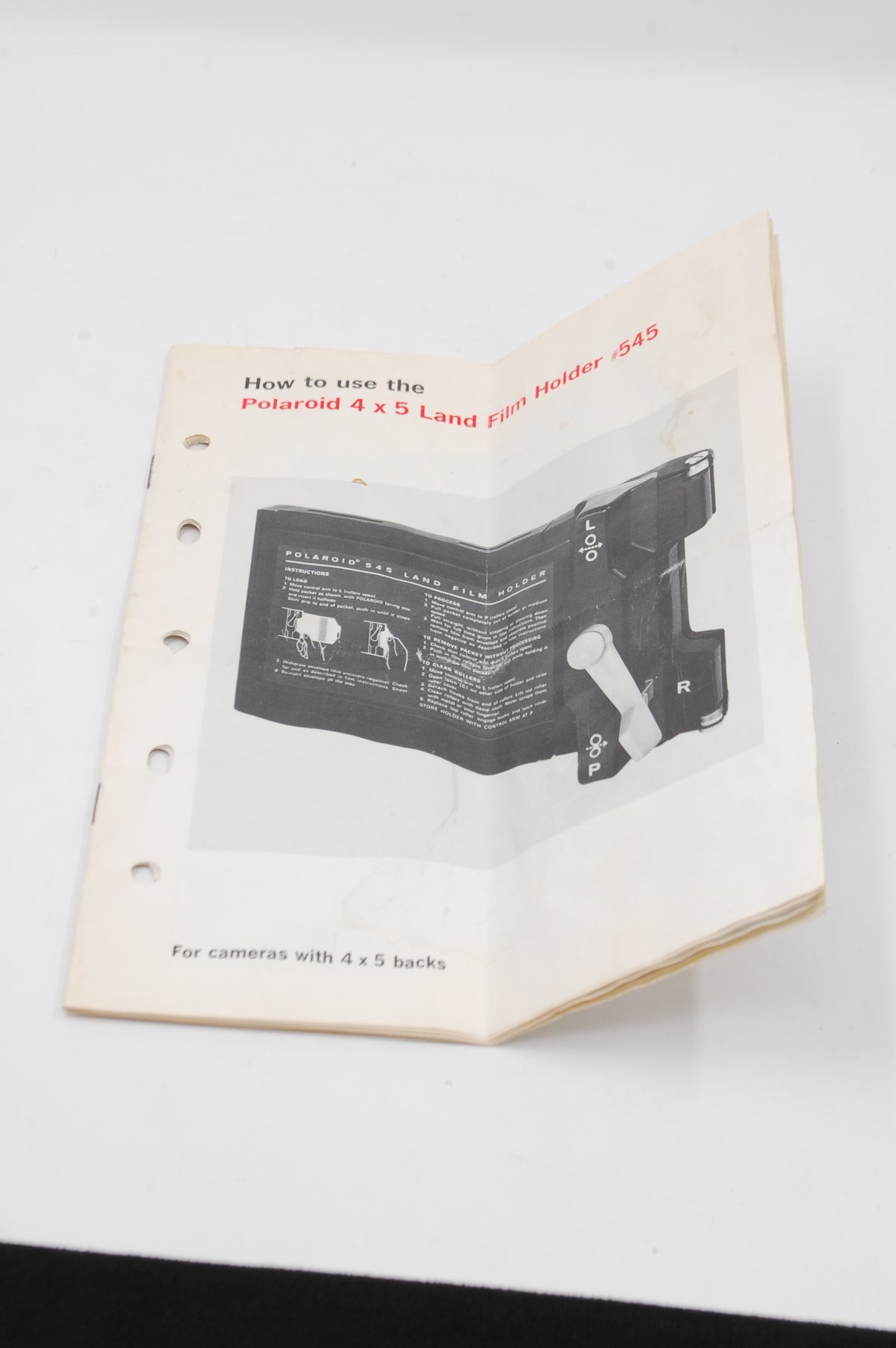 Used Polaroid 4x5 Land Film Holder #545
