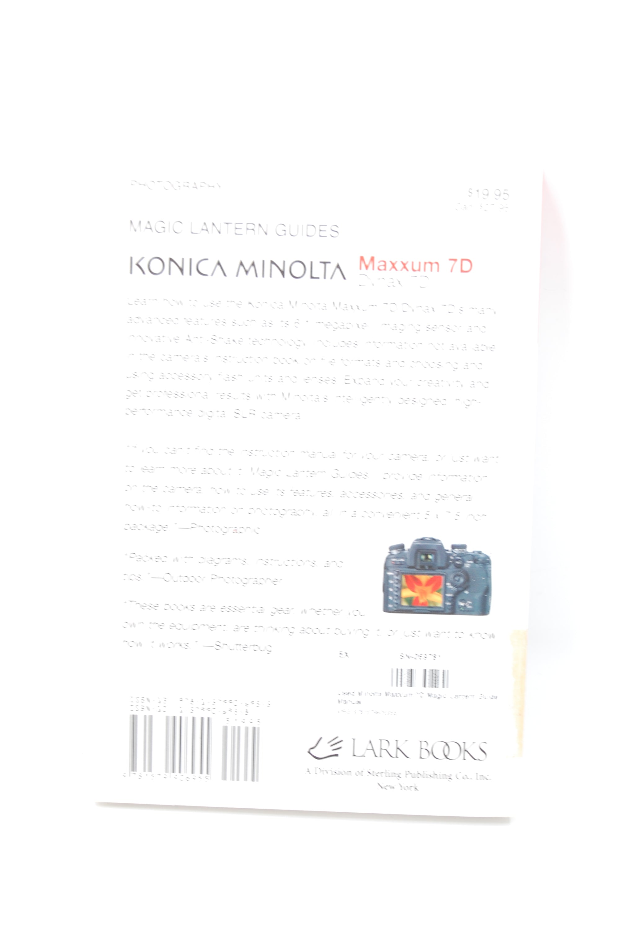 Used Minolta Maxxum 7D Magic Lantern Guide Manual