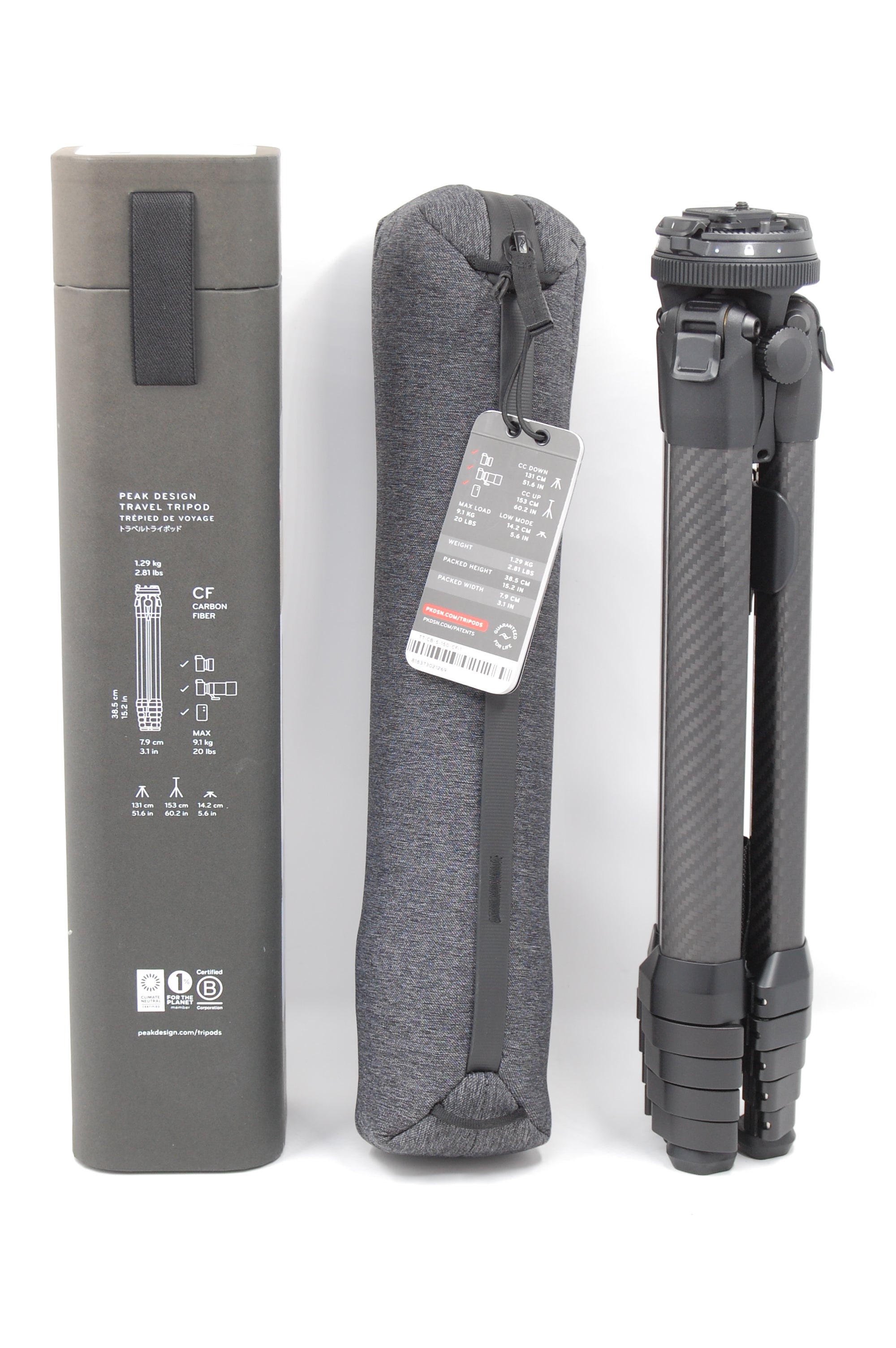 Used Peak Design Carbon Fiber Travel Tripod - Used Once
