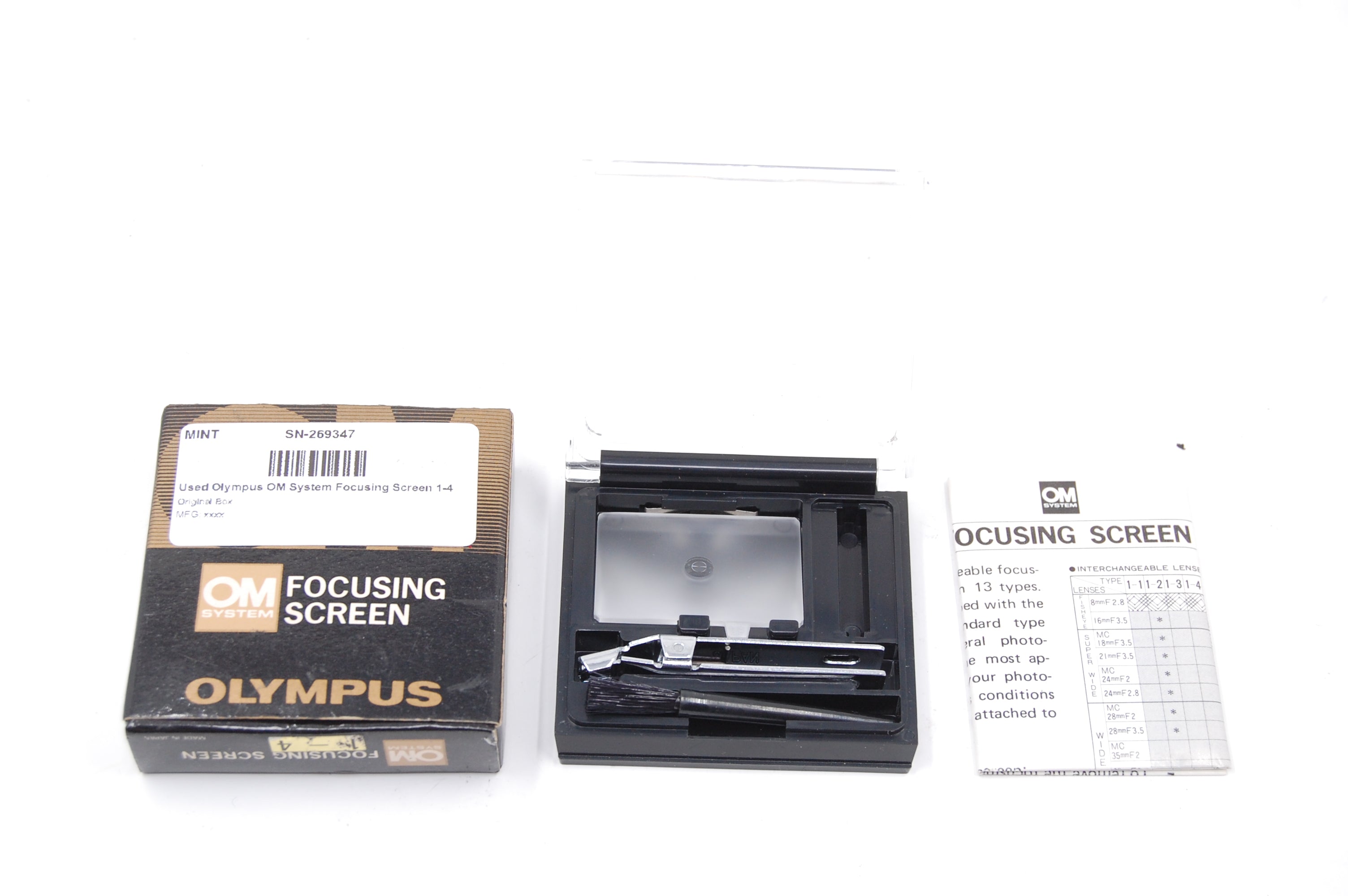 Used Olympus OM System Focusing Screen 1-4
