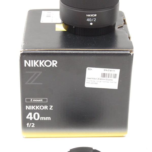 Used Nikon Z 40mm F2 Lens