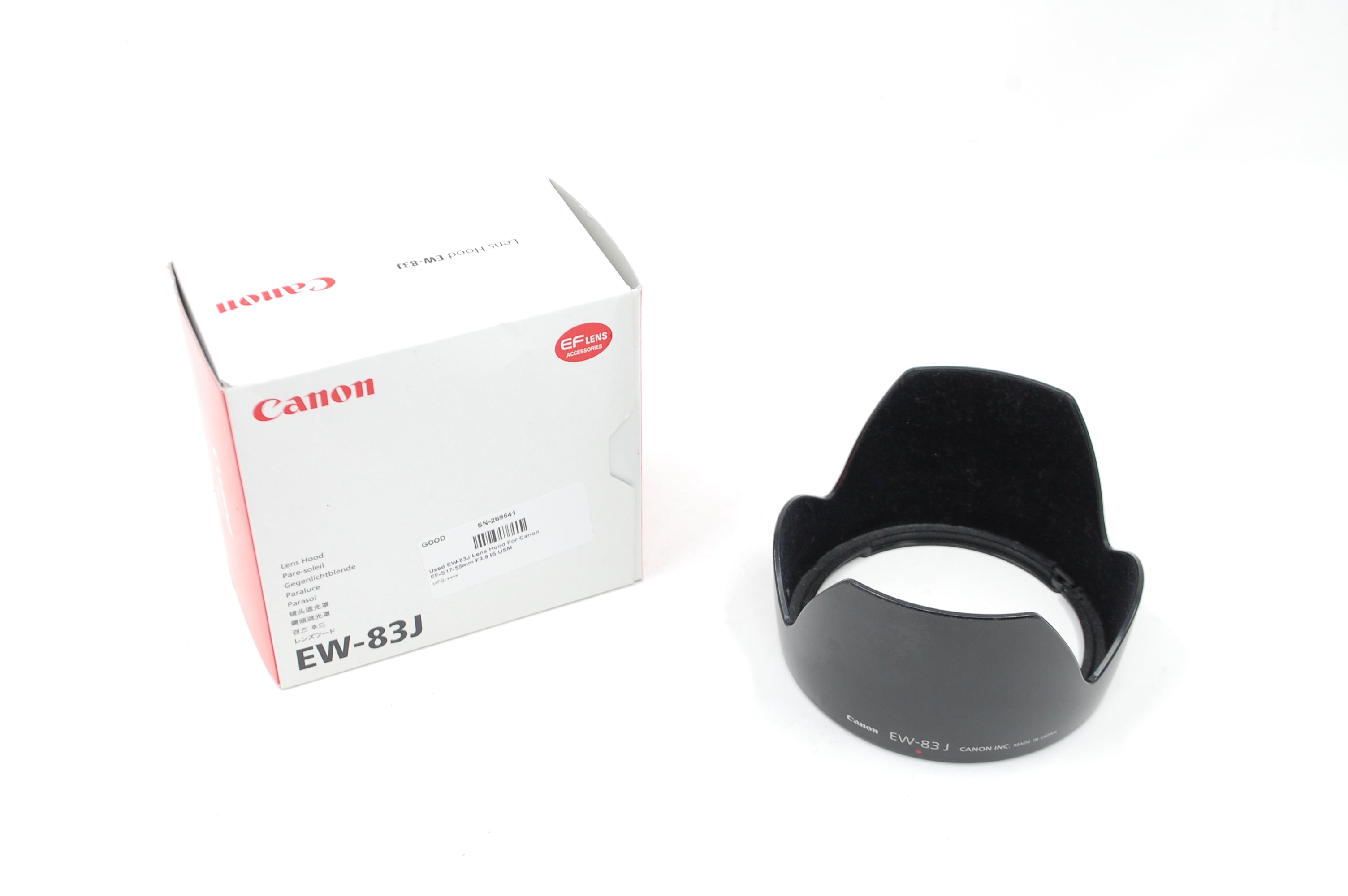 Used EW-83J Lens Hood For Canon EF-S17-55mm F2.8 IS USM