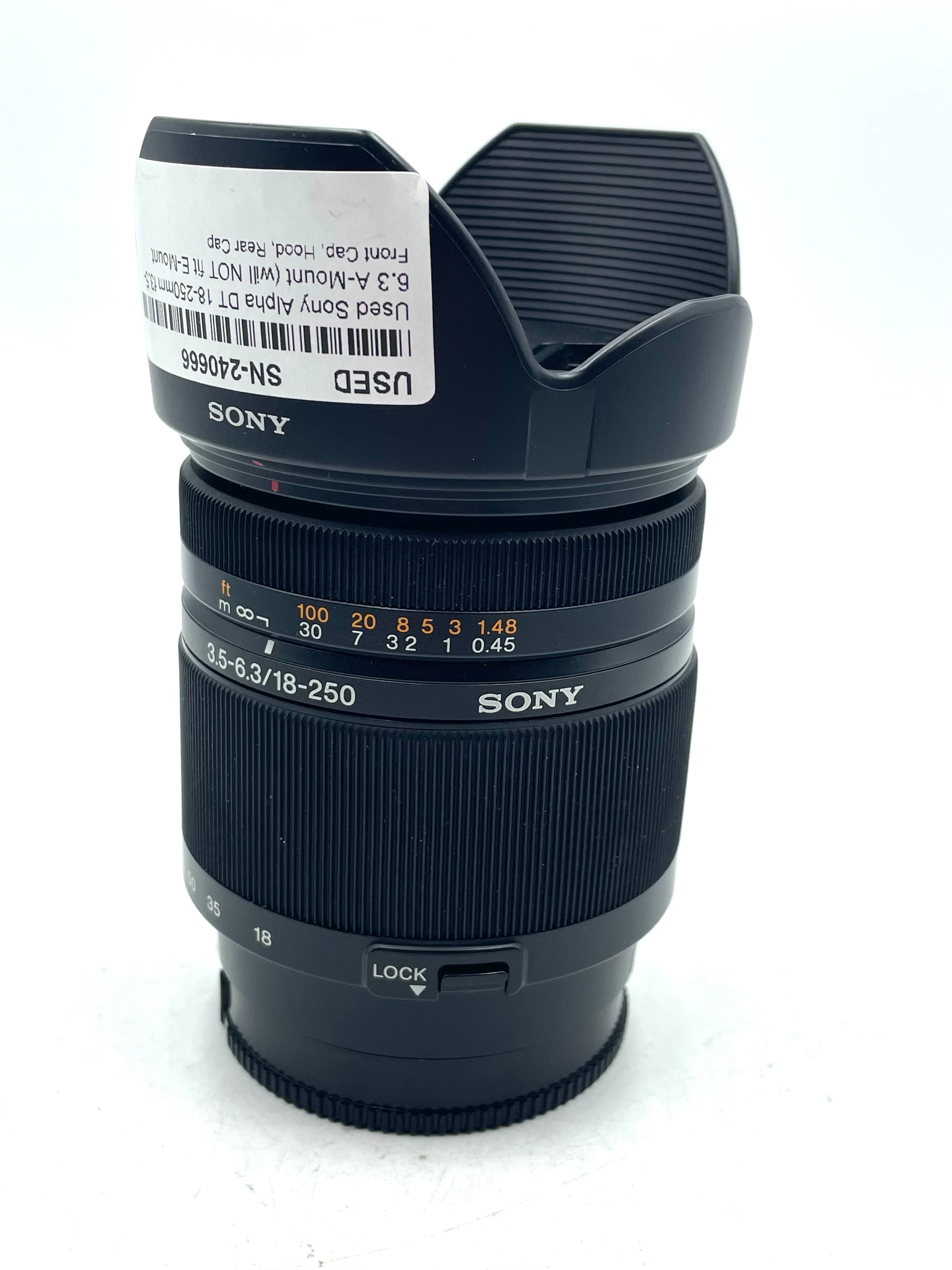 Used Sony Alpha DT 18-250mm f3.5-6.3 A-Mount (will NOT fit E-Mount cameras)