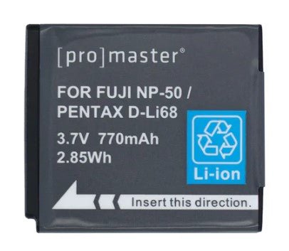 Promaster 89370 Li-ion Battery for Fuji NP-50, Pentax D-Li68 / D-Li122, Kodak Klic-7004