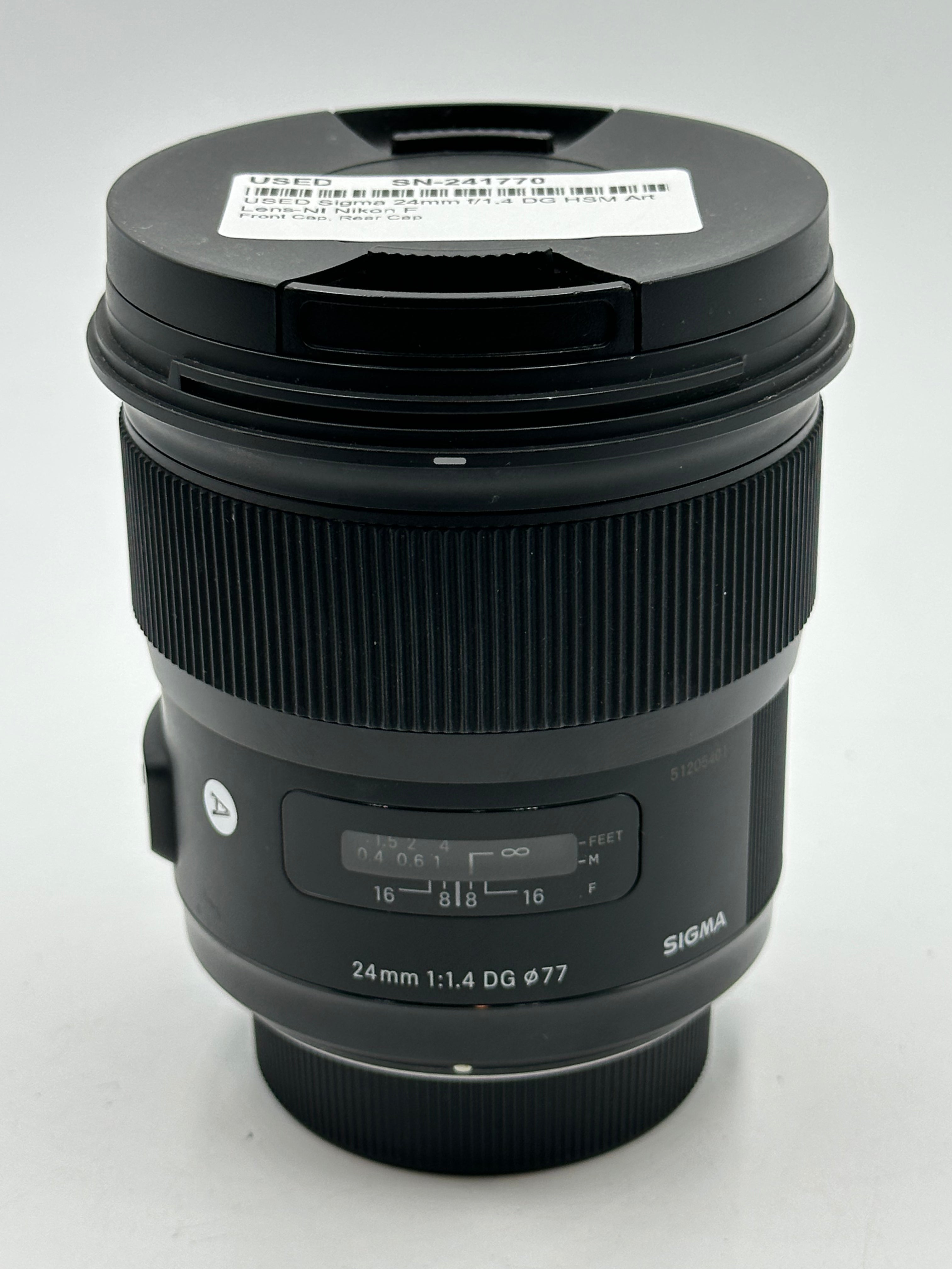 USED Sigma 24mm f/1.4 DG HSM Art Lens-NI Nikon F