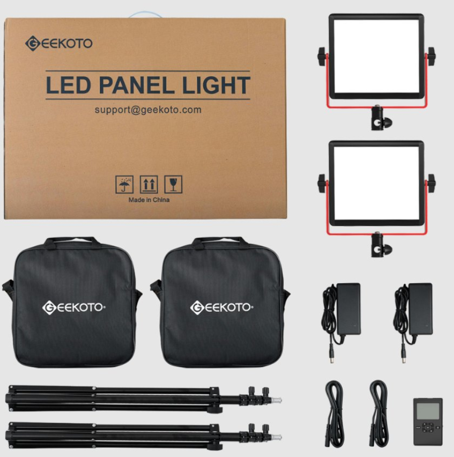 Geekoto PL-20A LED Panel 2-Light Kit
