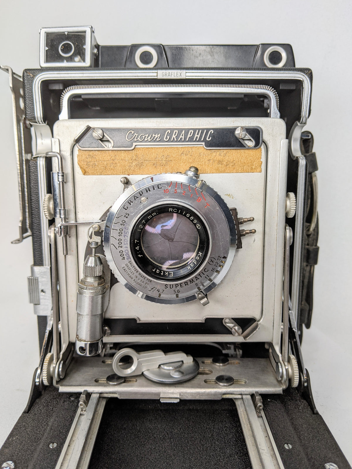 Used Graflex Crown Graphic 4x5 w/ 127mm f4.7 Ektar Lens AS-IS