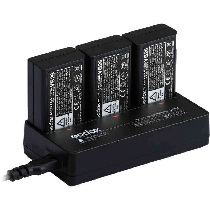 Godox VC26T Triple Multi-Battery Charger for V1