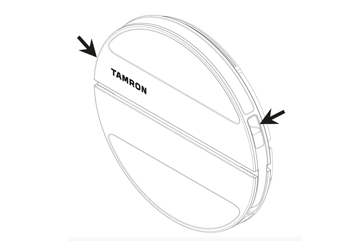 Tamron 16-50mm F2.8 A front cap strap-hole detail