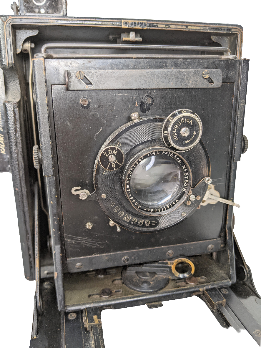 Used Graflex Speed Graphic 4x5 Camera w/ Voigtlander 135mm f4.5 Lens AS-IS