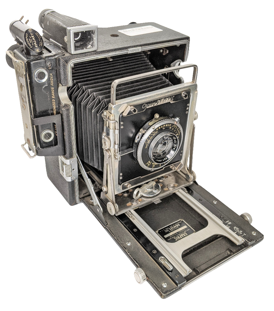 Used Graflex Crown Graphic 4x5 w/ 127mm F4.7 Kodak AS-IS