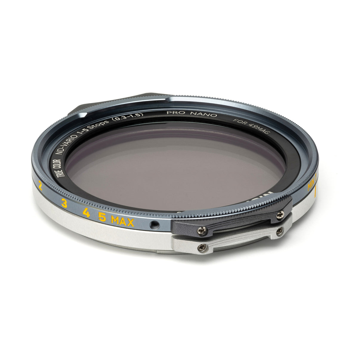 NiSi JetMag Pro 49MAG True Color VND 1-5 Stops filter on white