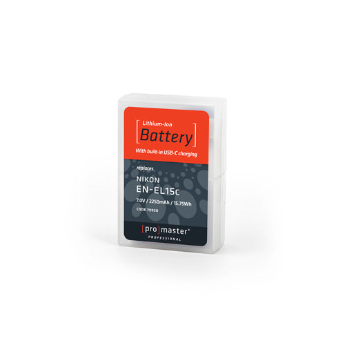 Promaster Li-ion Battery for Nikon EN-EL15c with USB-C Charging - works with Z8, Zf, & Z6III