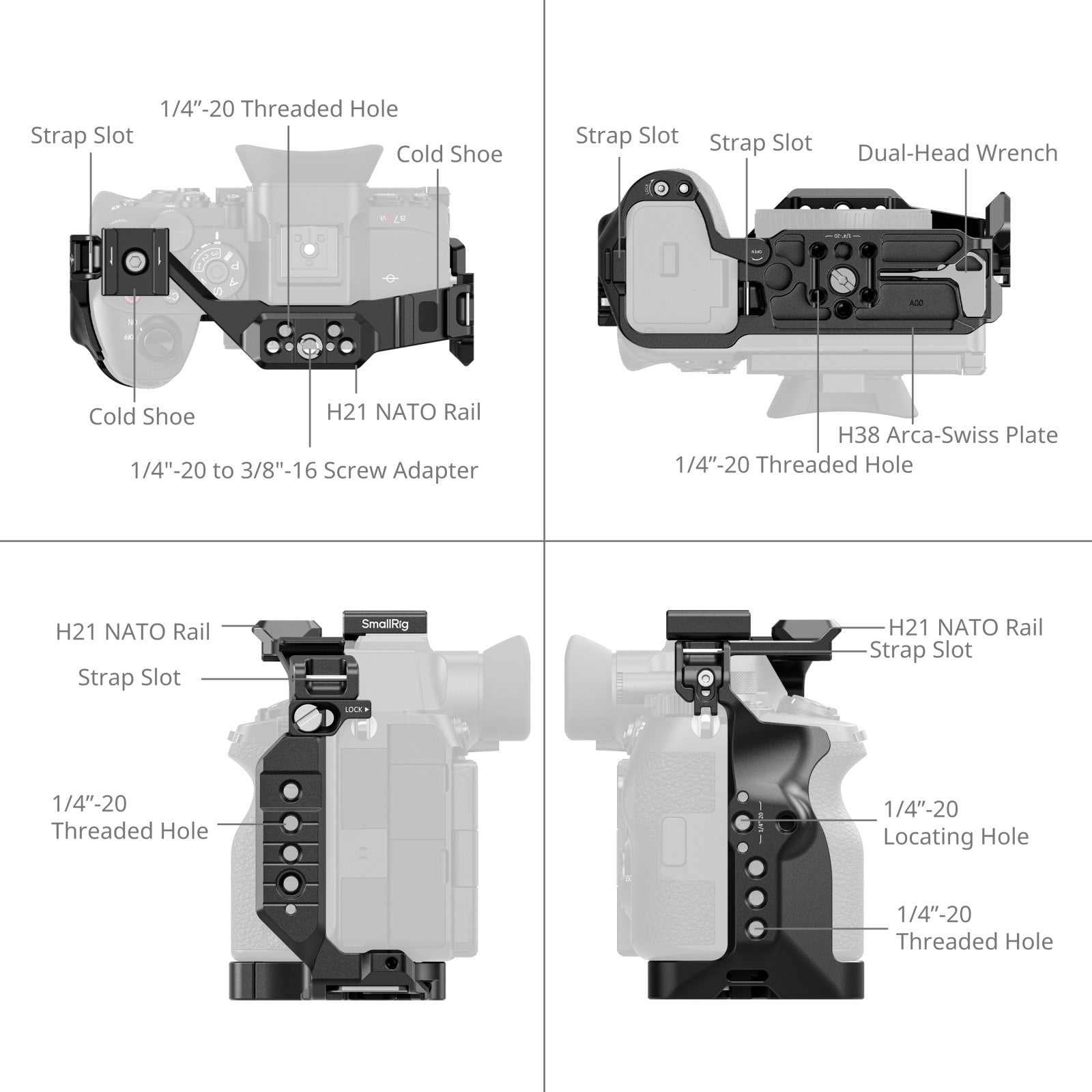 SmallRig HawkLock Quick Release Cage for Sony a7R VI