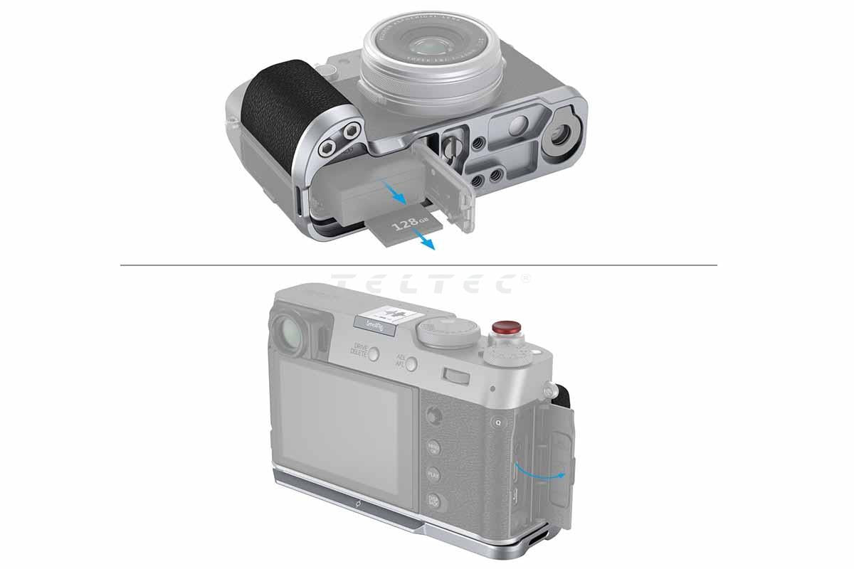 SmallRig L-Mount Plate with Handle for FUJIFILM X100V & X100VI Cameras (Silver)