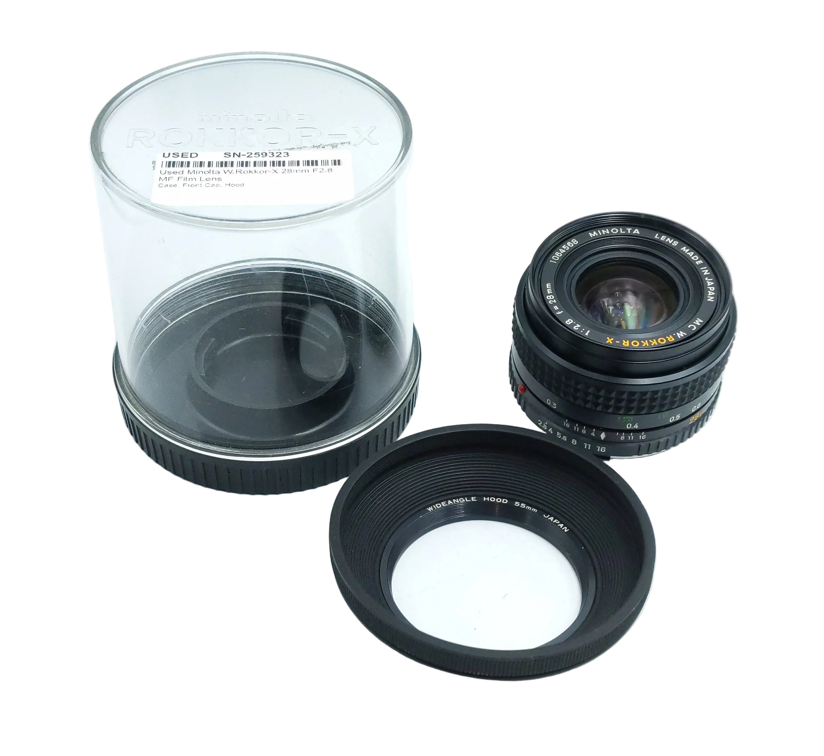 Used Minolta W.Rokkor-X 28mm F2.8 MF Film Lens