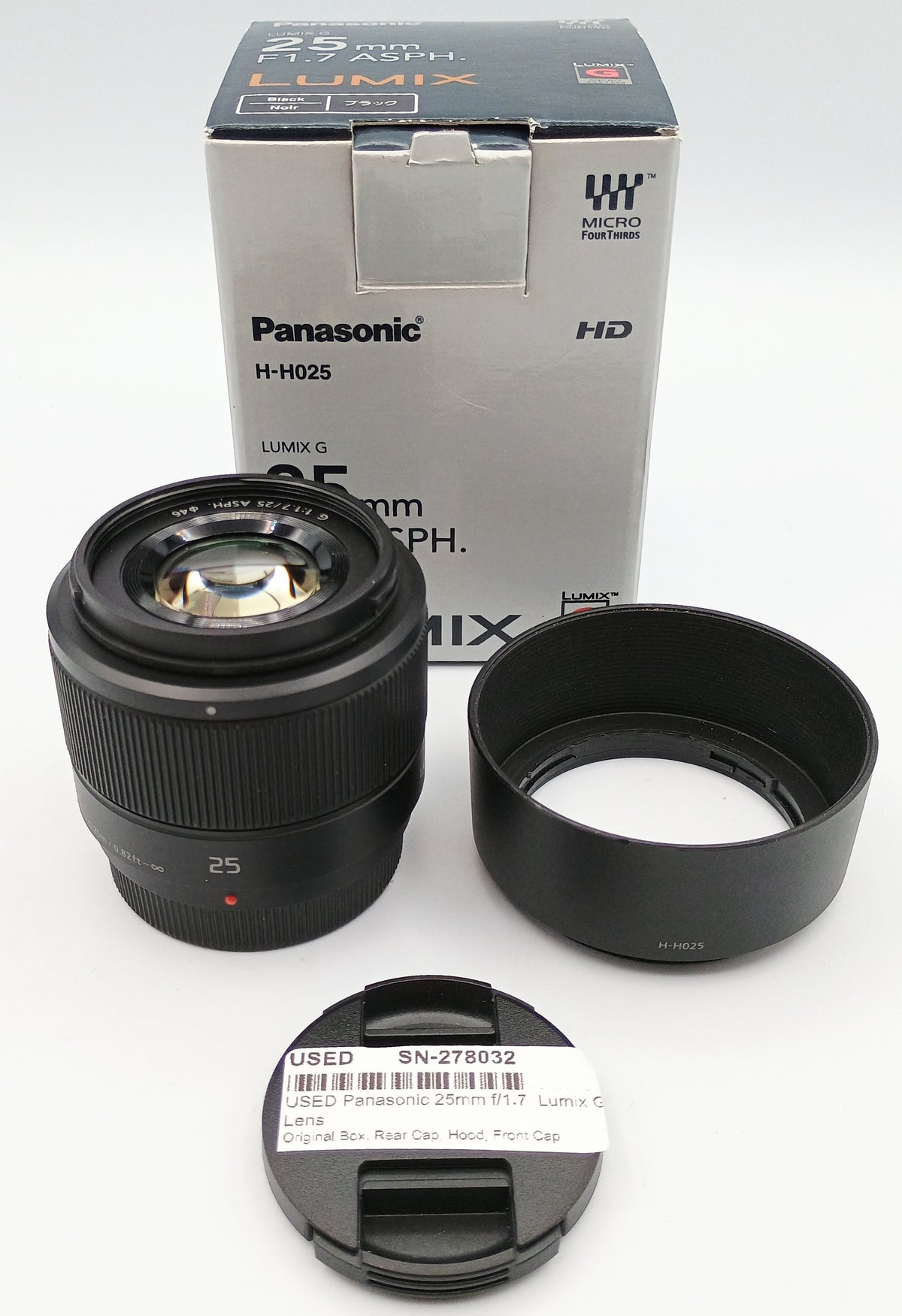 USED Panasonic 25mm f/1.7  Lumix G Lens