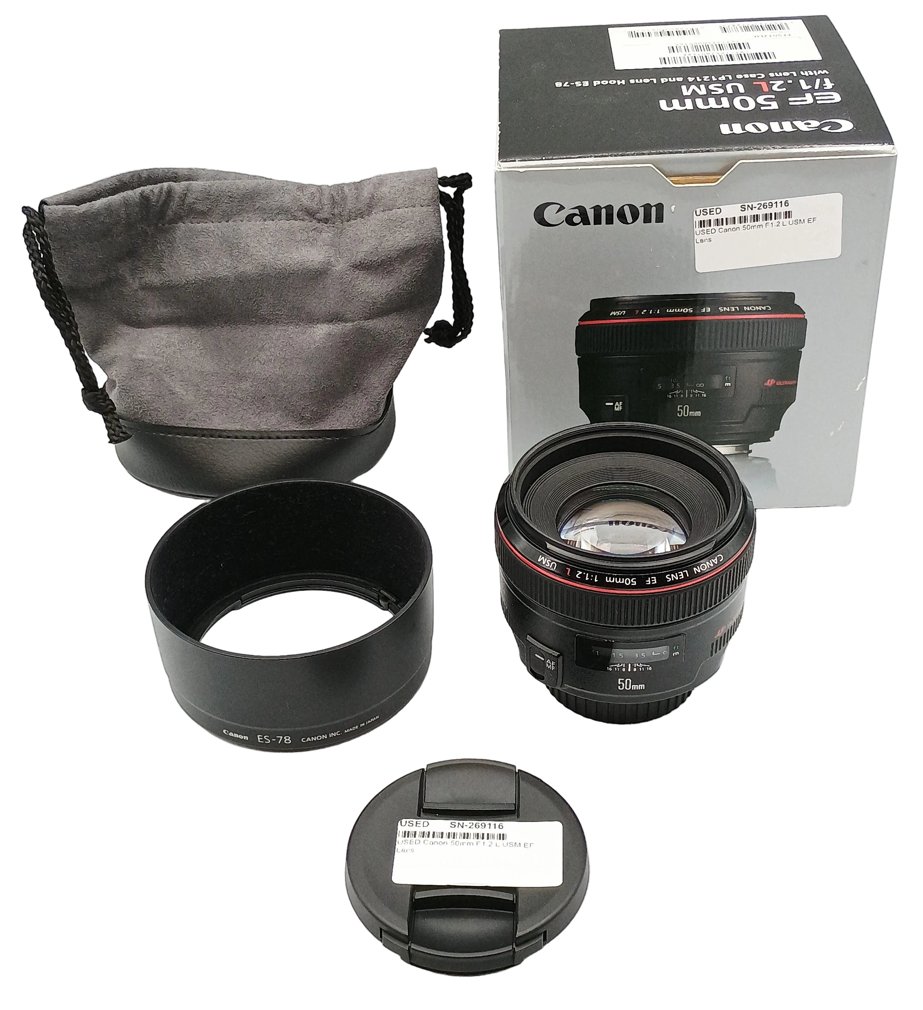 USED Canon 50mm F1.2 L USM EF Lens