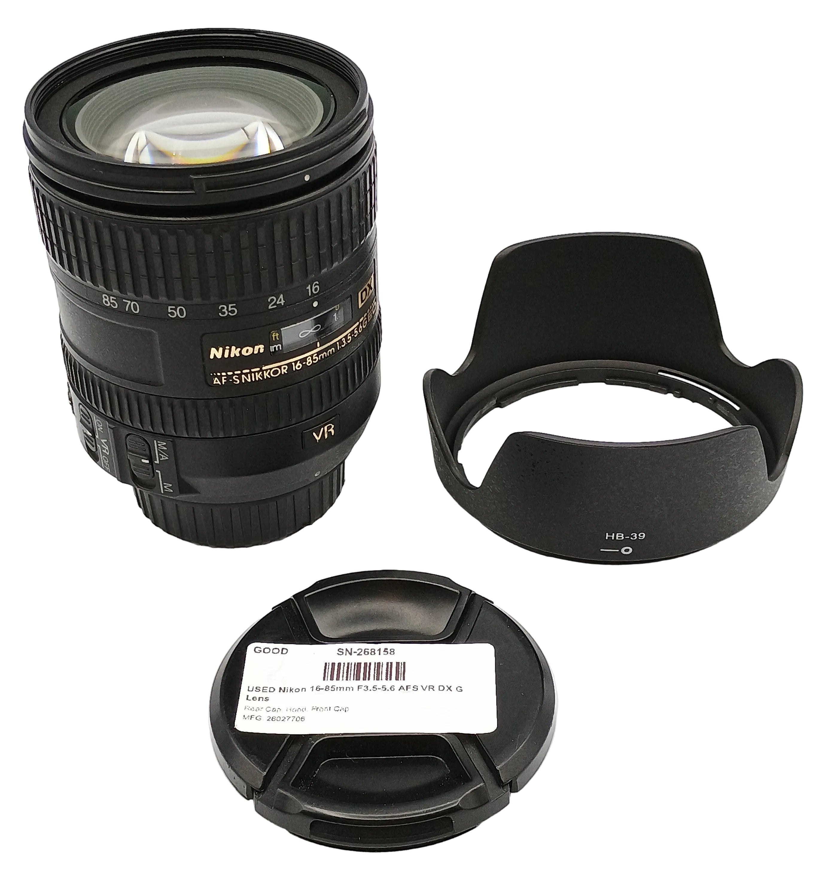 USED Nikon 16-85mm F3.5-5.6 AFS VR DX G Lens