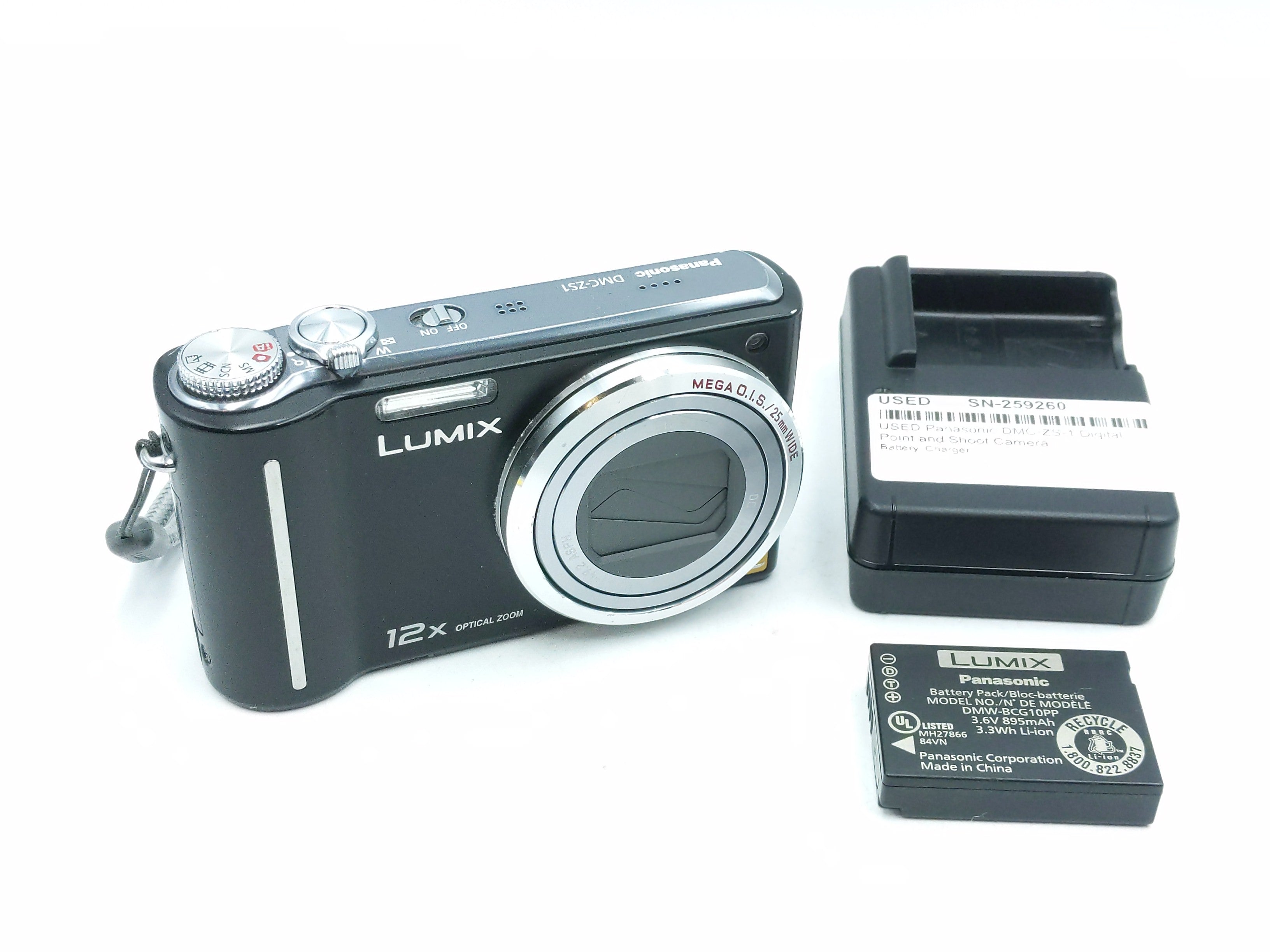 USED Panasonic DMC-ZS1 Digital Point and Shoot Camera