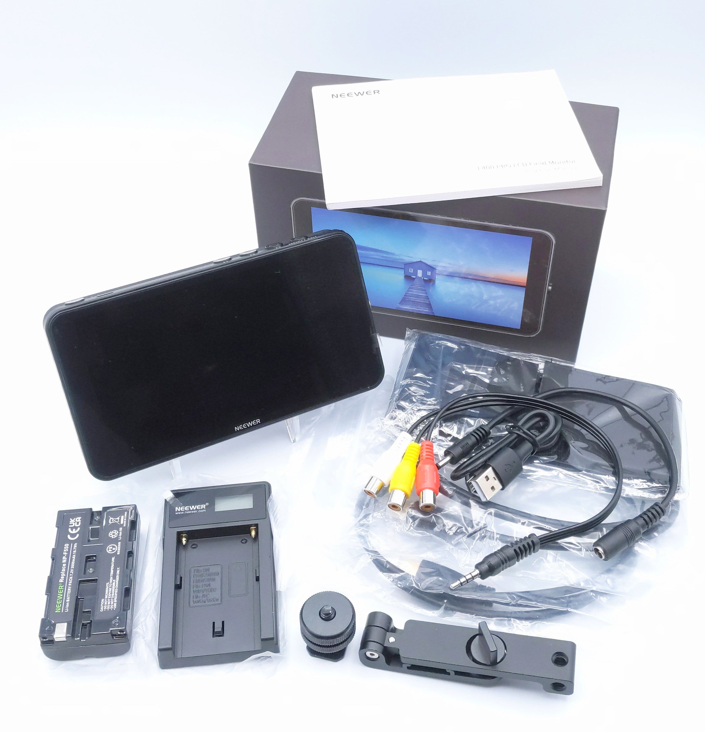 Used Neewer F400 Pro 6" On-Camera Field Monitor & L-Series Battery Kit