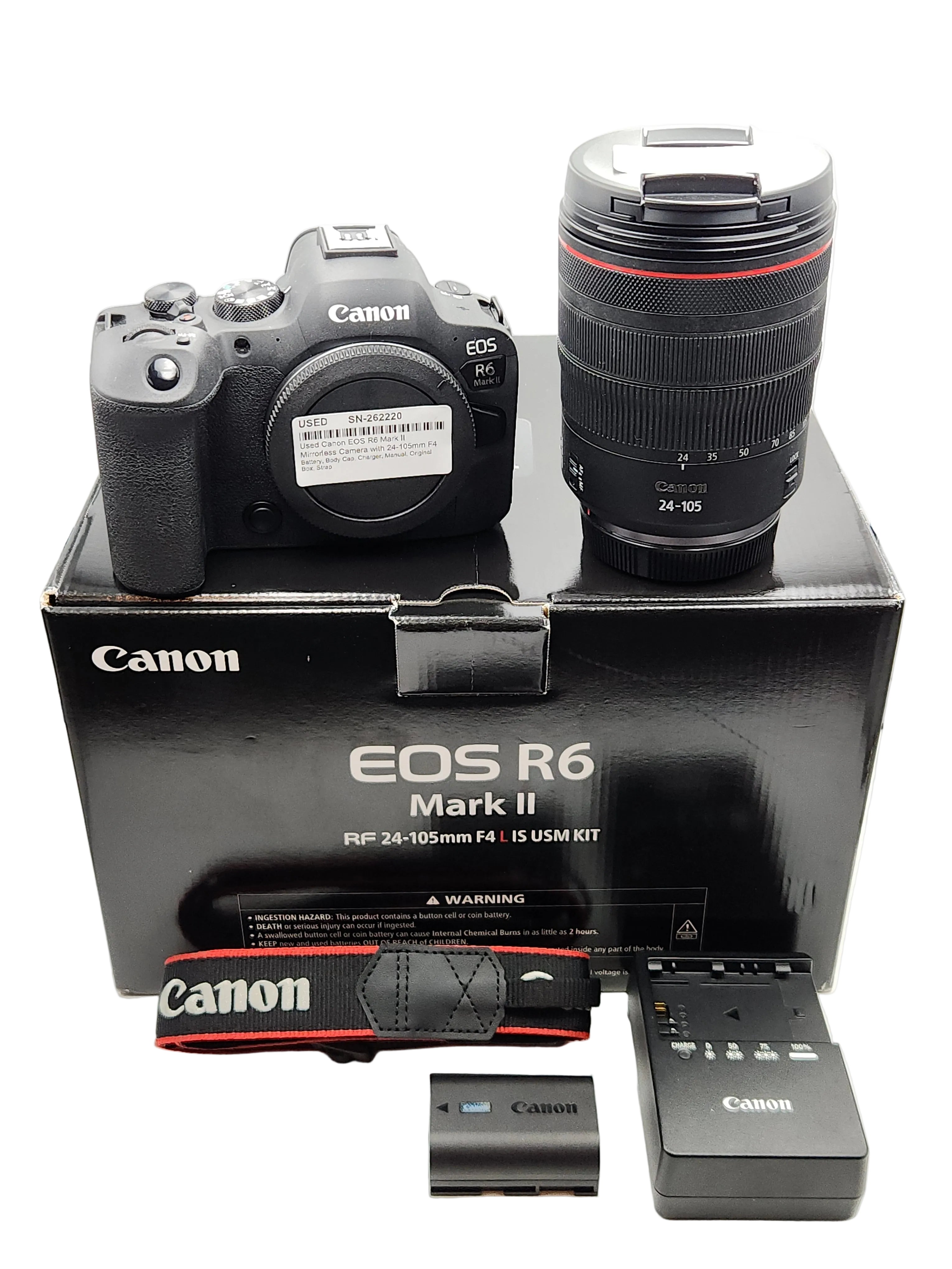 Used Canon EOS R6 Mark II Mirrorless Camera with 24-105mm F4 L USM Lens