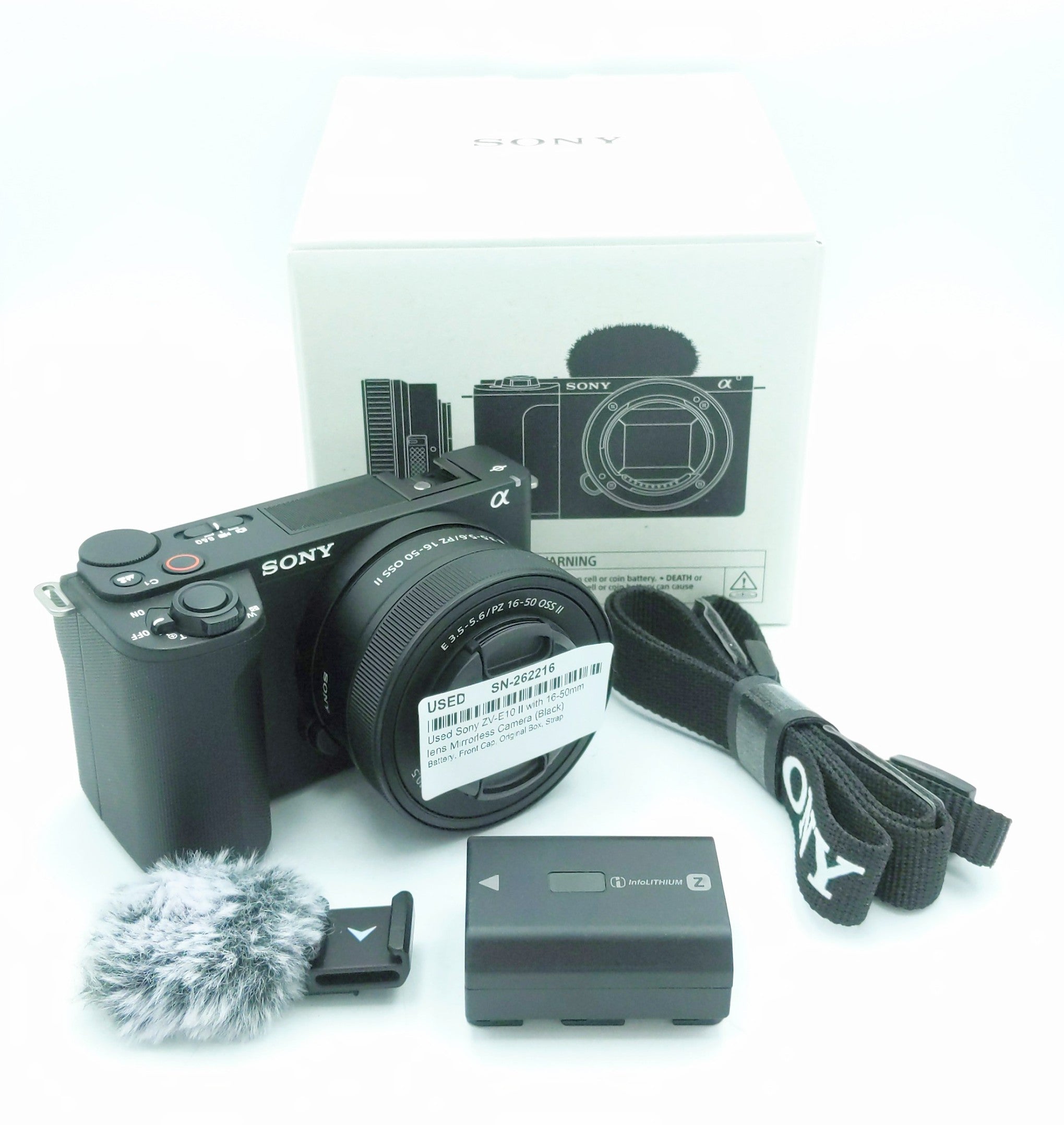 Used Sony ZV-E10 II with 16-50mm lens Mirrorless Camera (Black)