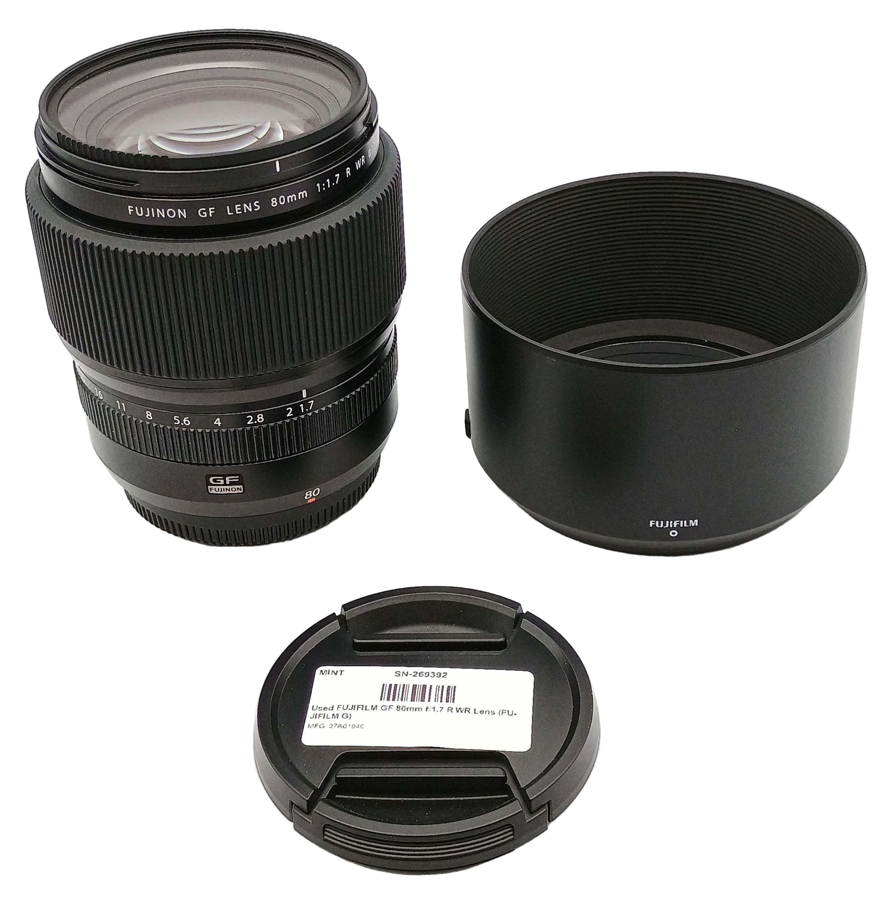 Used FUJIFILM GF 80mm f/1.7 R WR Lens (FUJIFILM G)