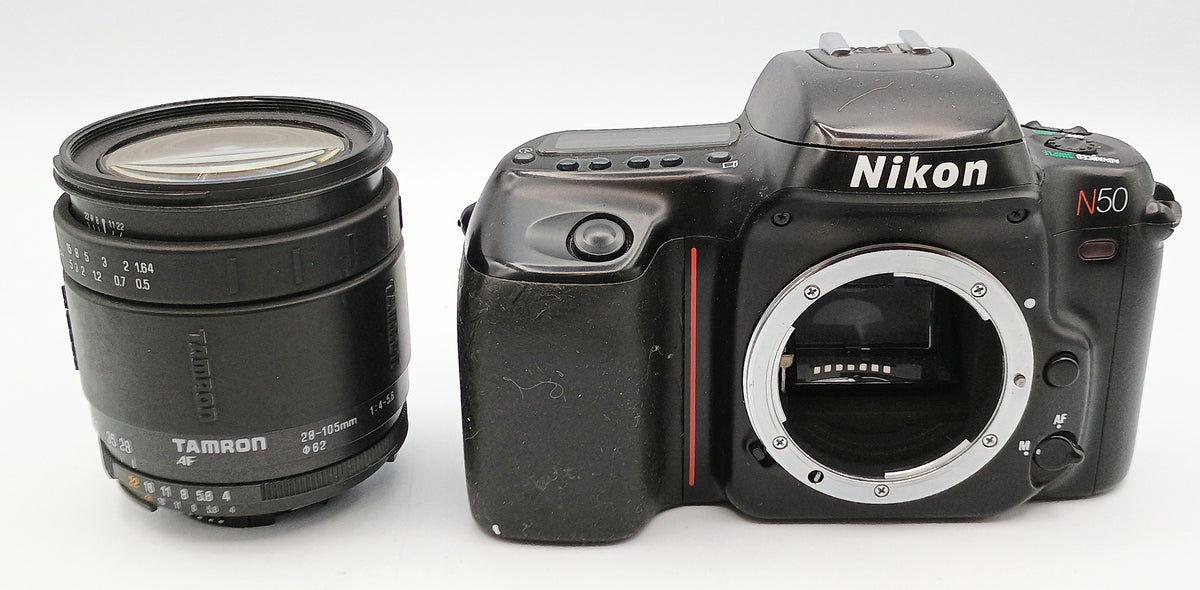 Used Nikon N50 Film SLR Camera with 28-105mm Tamron lens