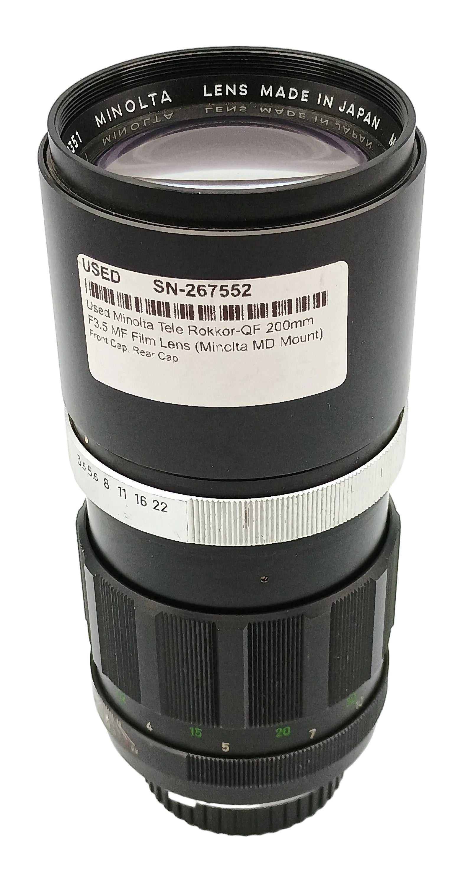Used Minolta Tele Rokkor-QF 200mm F3.5 MF Film Lens (Minolta MD Mount)
