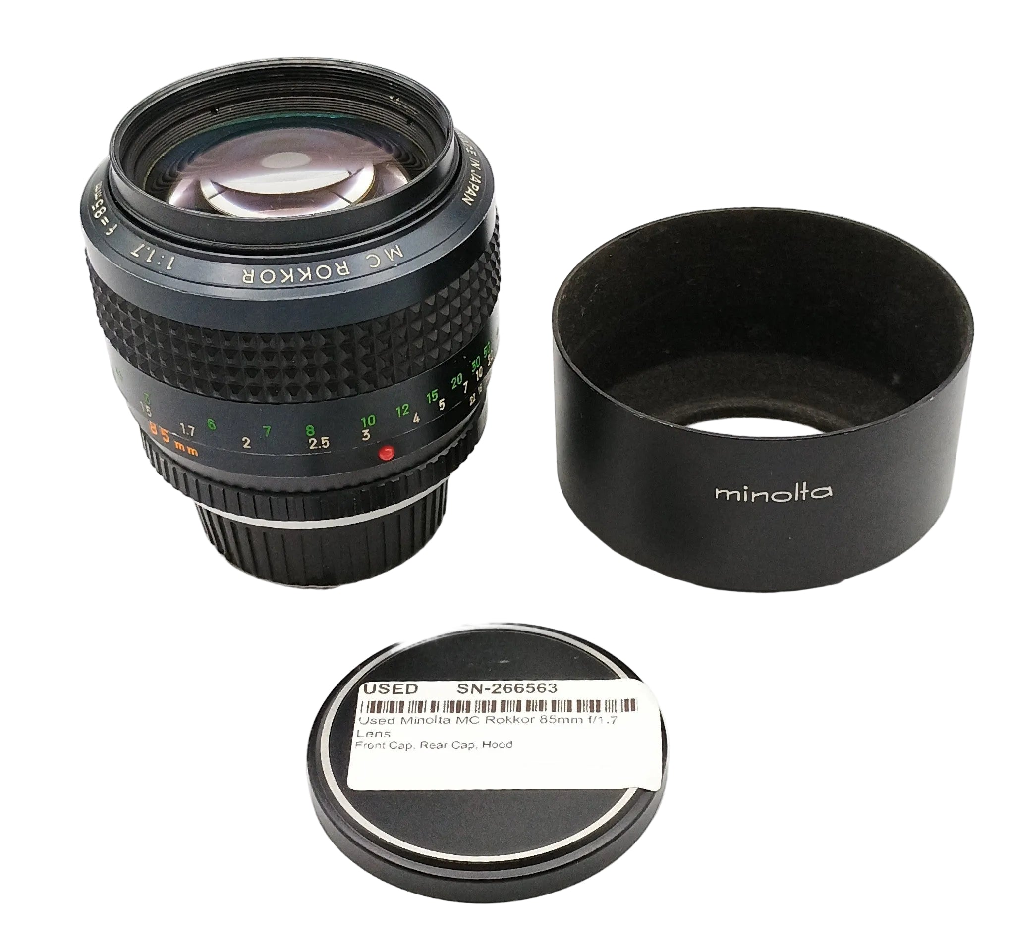 Used Minolta MC Rokkor 85mm f/1.7 Lens