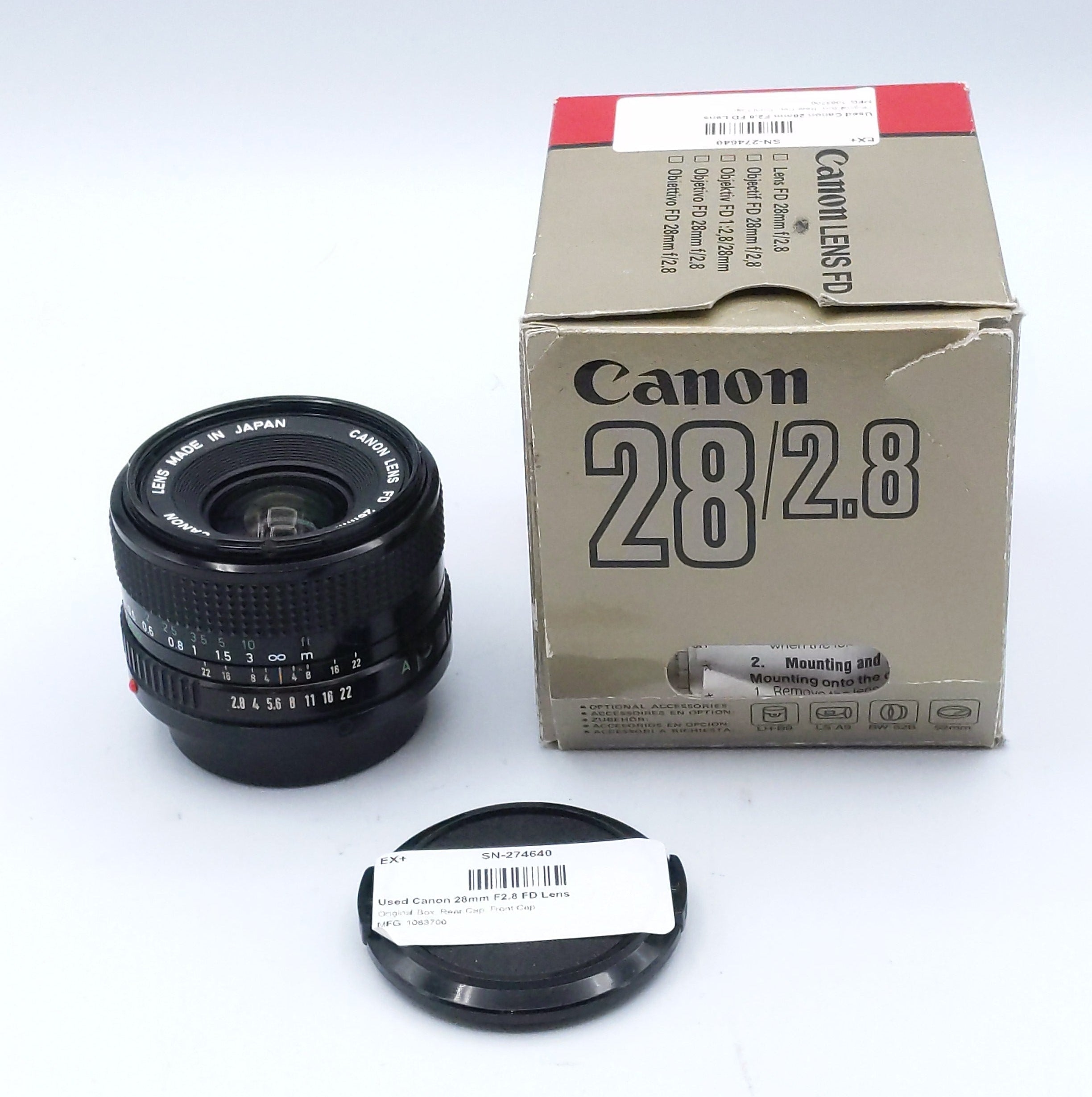 Used Canon 28mm F2.8 FD Lens