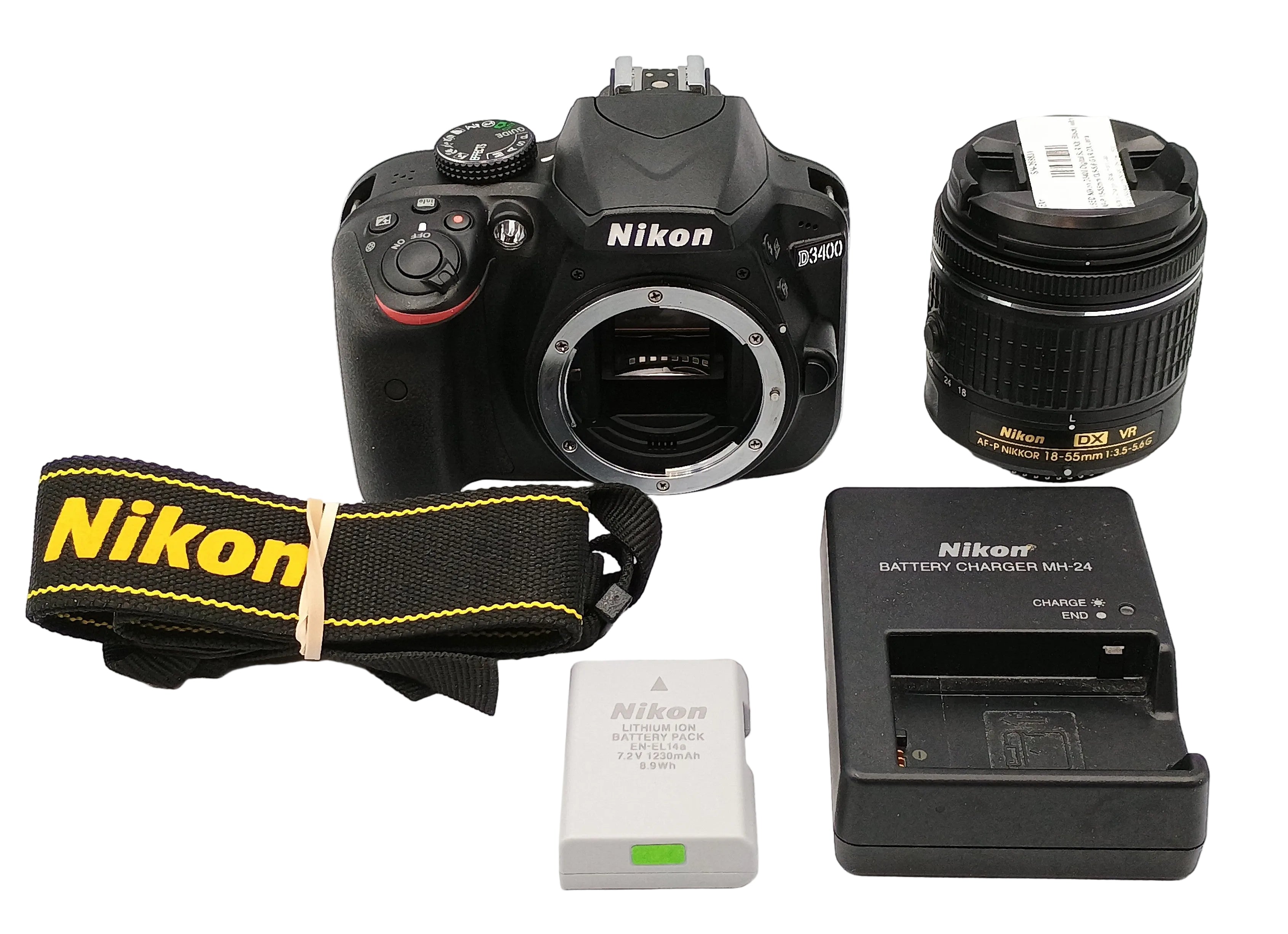USED Nikon D3400 Digital SLR Kit (Black) with AF-P 18-55mm f3.5-5.6 G VR DX Lens