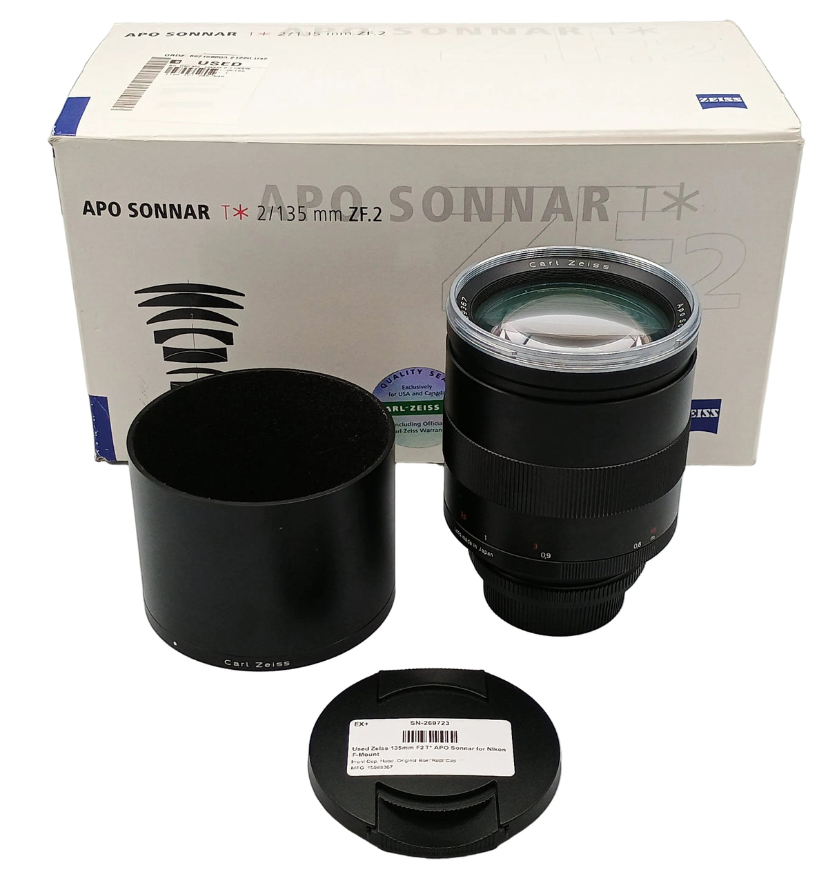 Used Zeiss 135mm F2 T* APO Sonnar for Nikon F-Mount