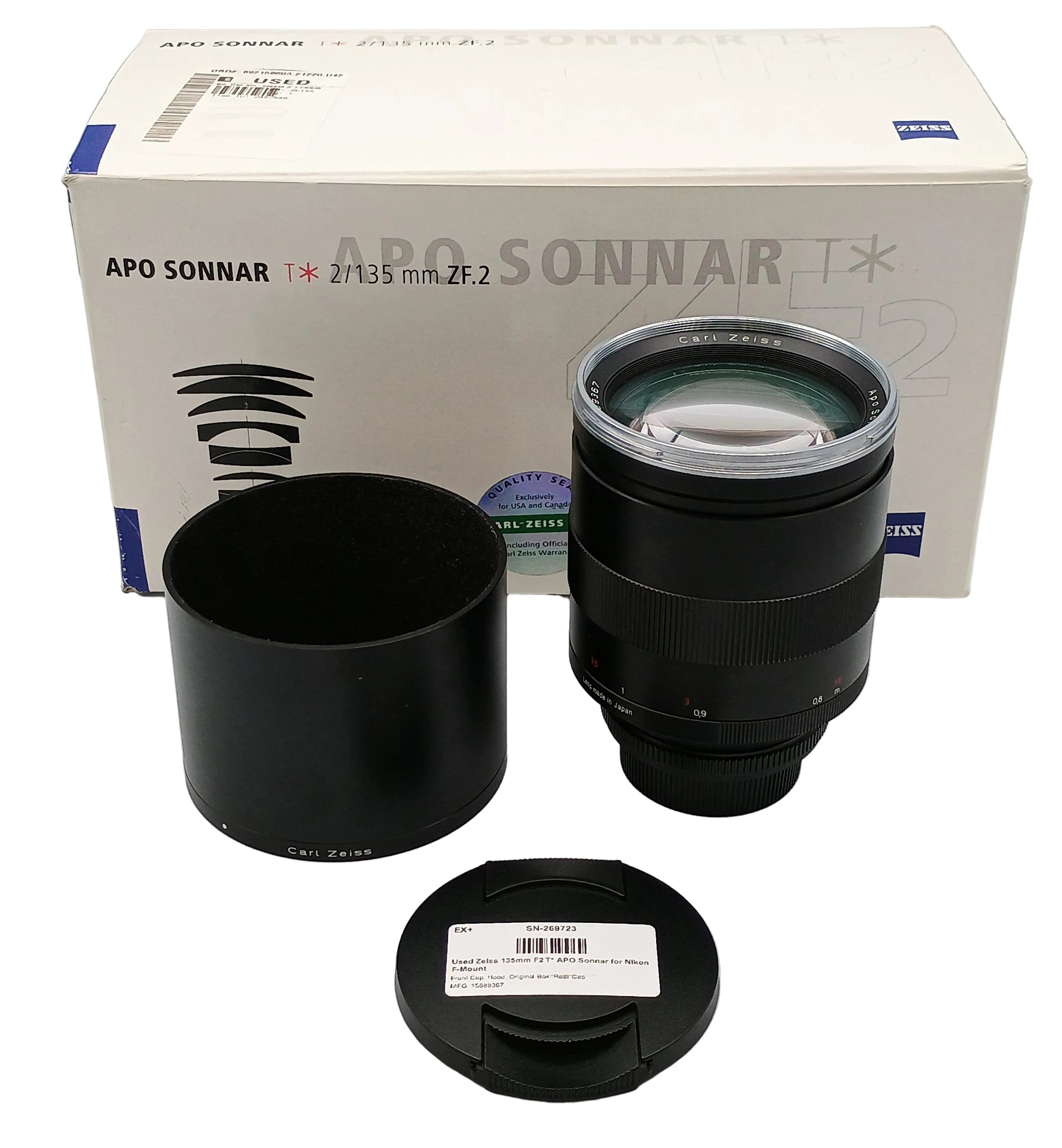 Used Zeiss 135mm F2 T* APO Sonnar for Nikon F-Mount