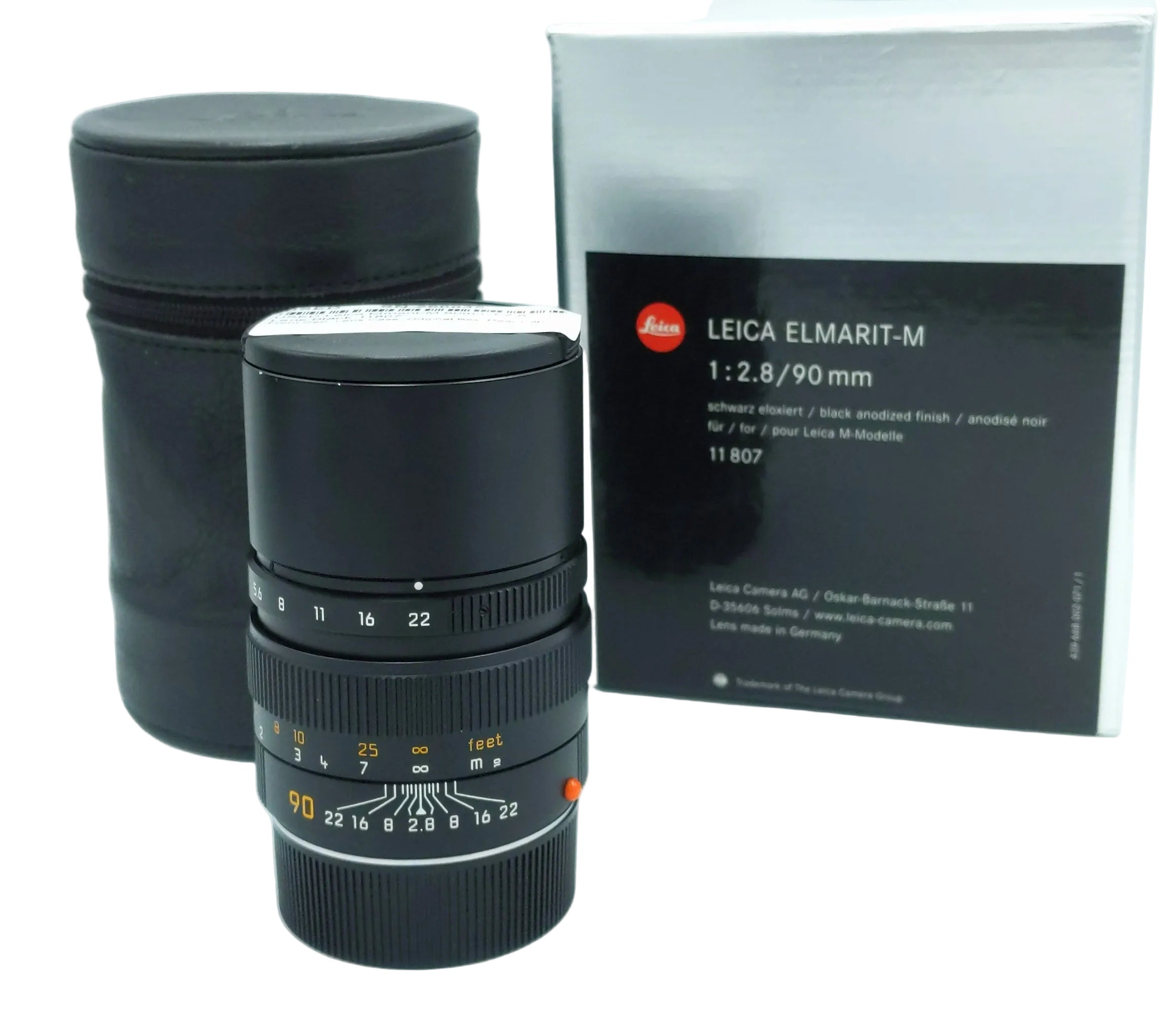 USED Leica Elmarit-M 90mm F2.8 Lens Black 11807