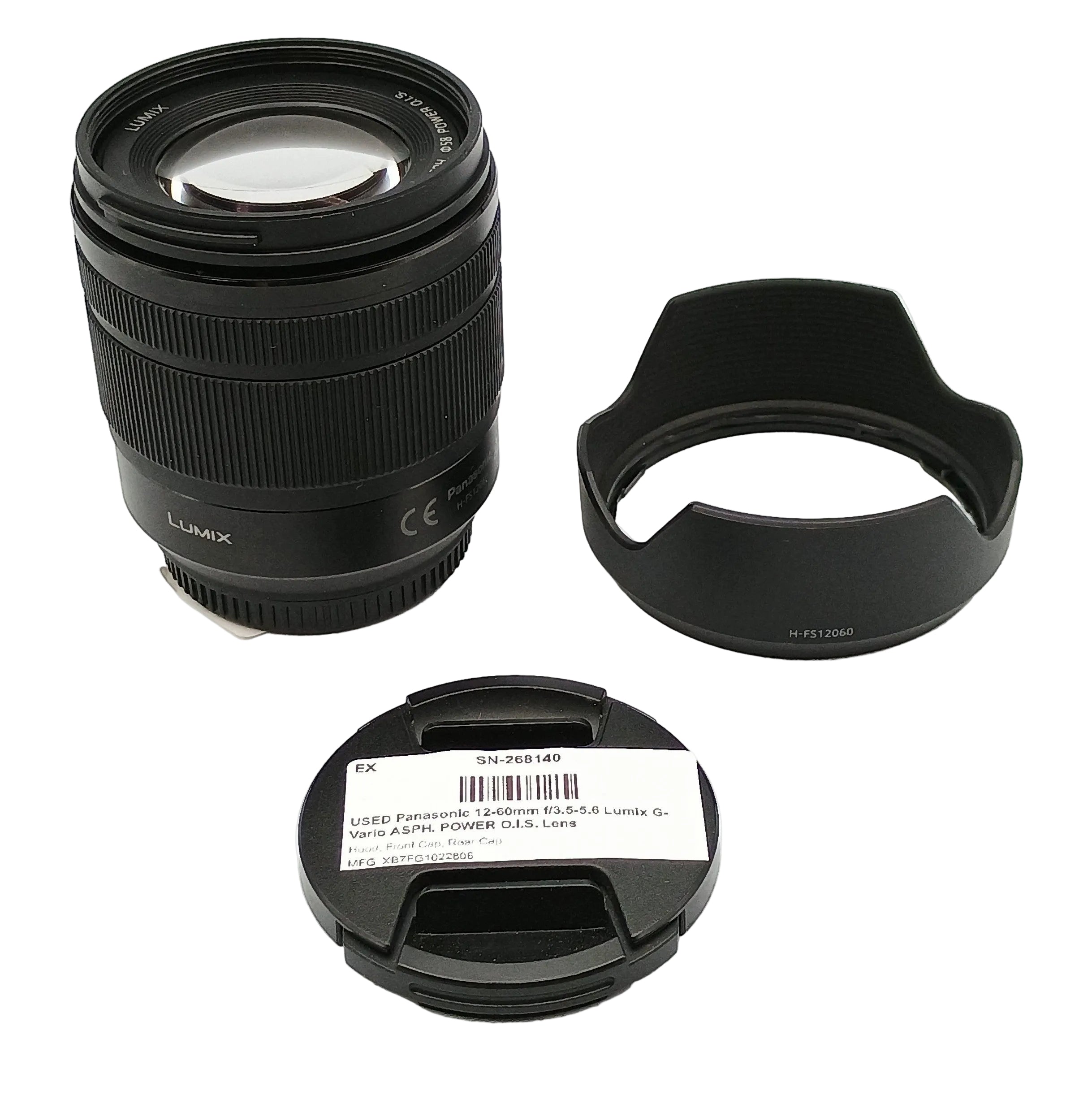 USED Panasonic 12-60mm f/3.5-5.6 Lumix G  Vario ASPH. POWER O.I.S. Lens