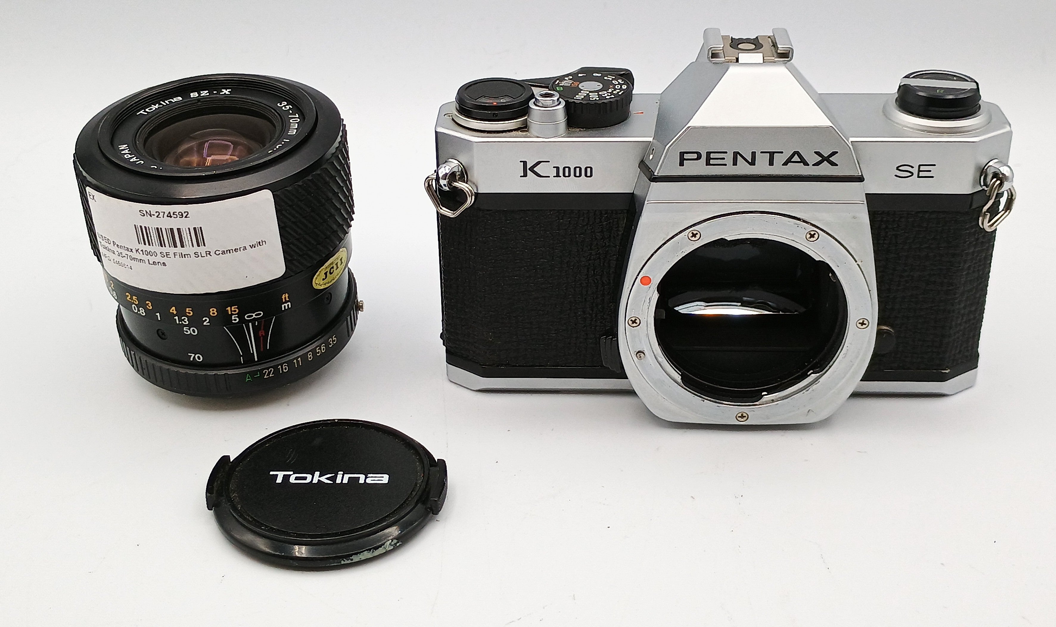 USED Pentax K1000 SE Film SLR Camera with Tokina 35-70mm Lens