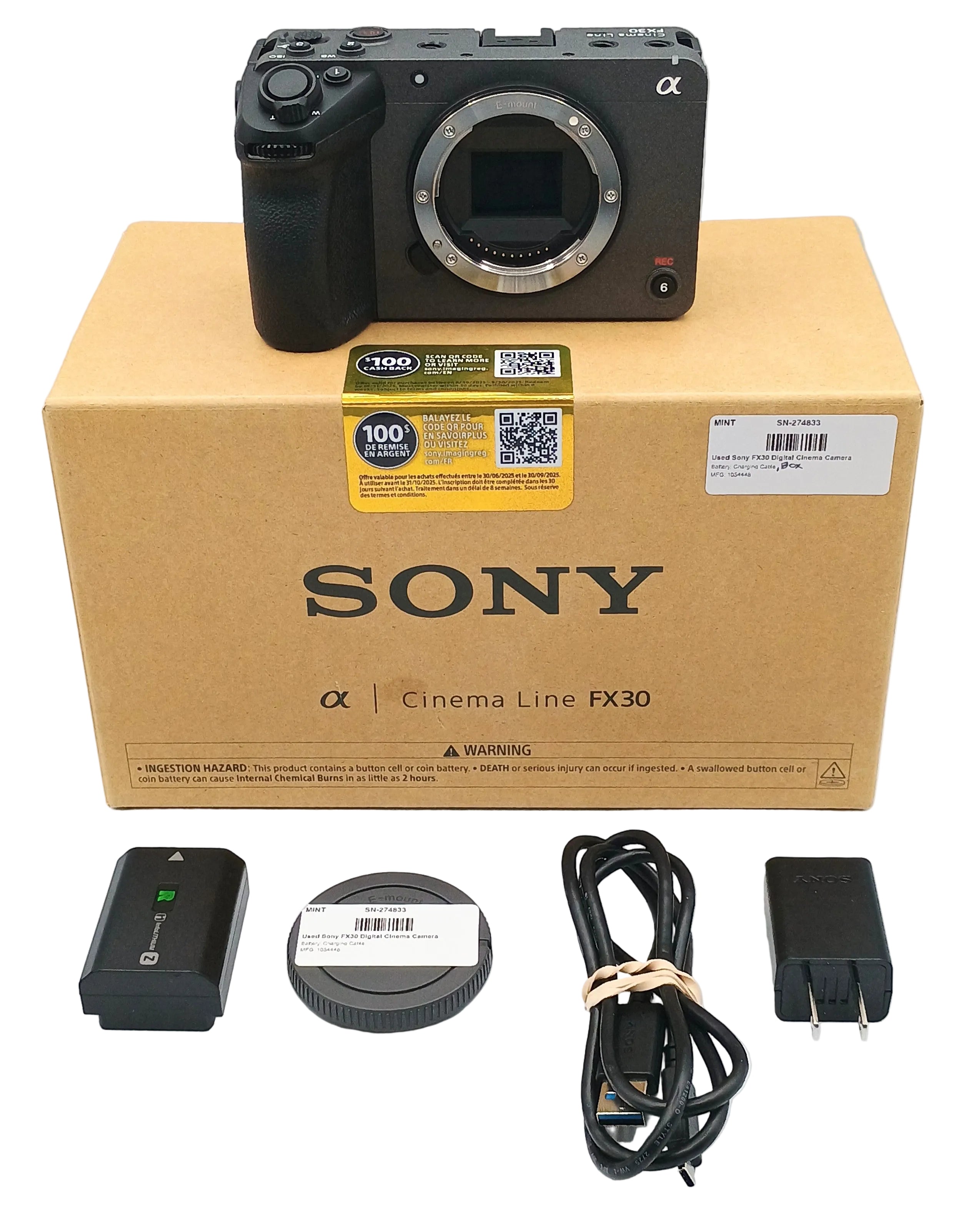 Used Sony FX30 Digital Cinema Camera