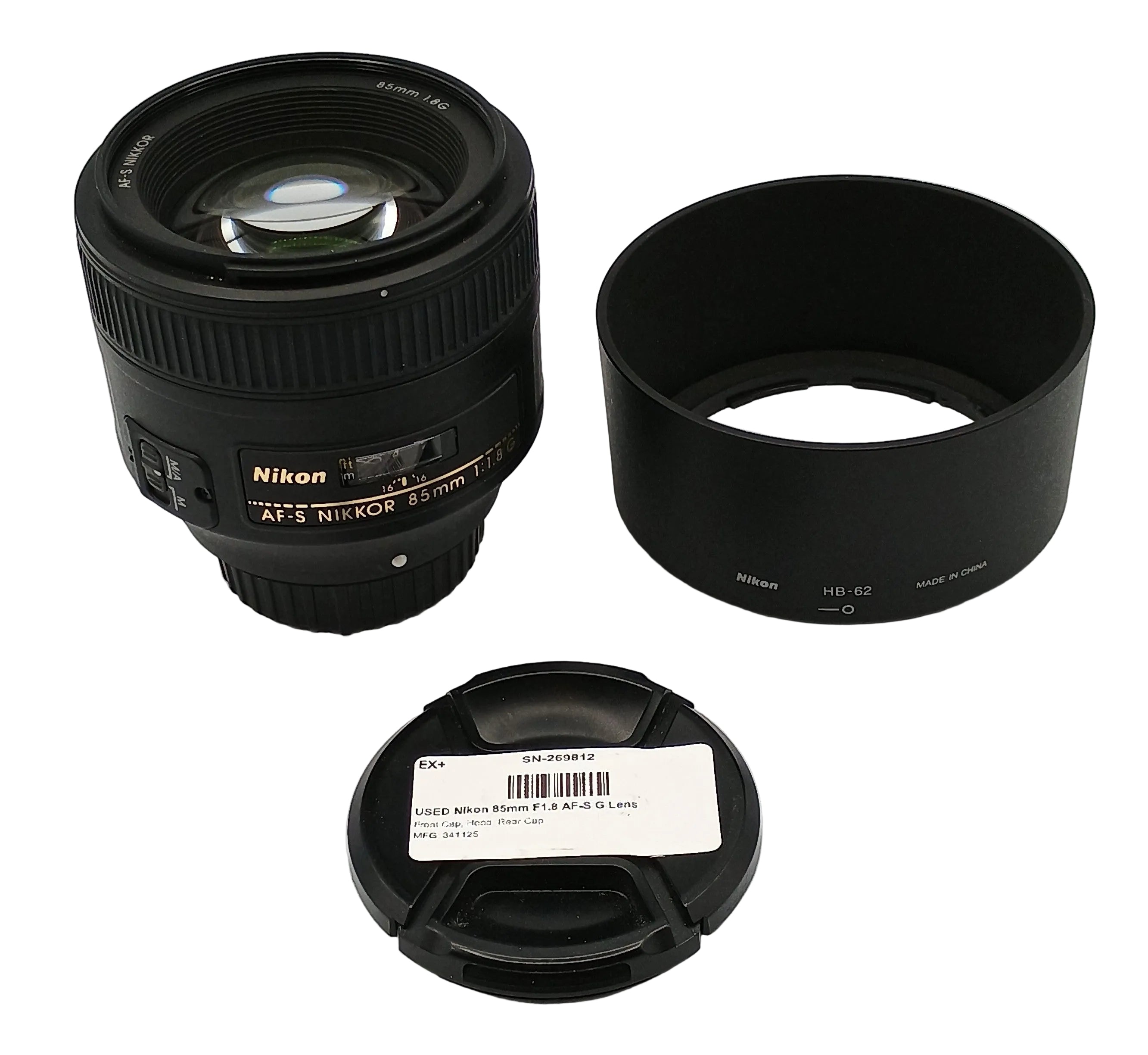 USED Nikon 85mm F1.8 AF-S G Lens