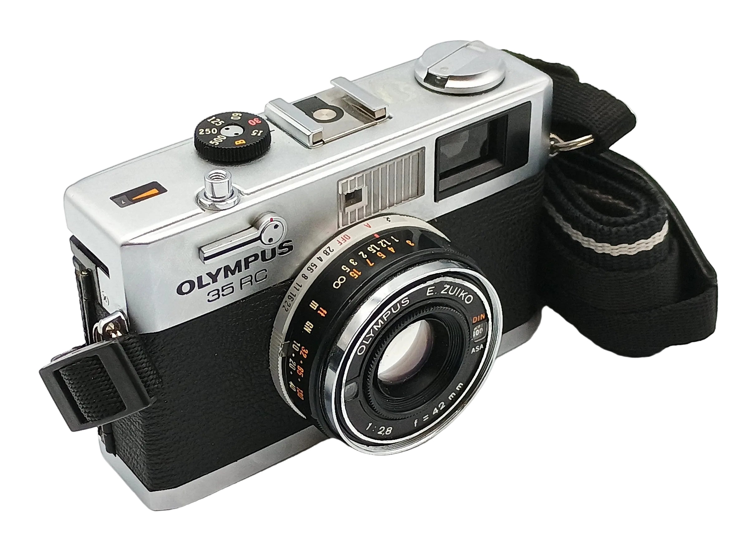 Used Olympus 35 RC 42mm f2.8 w/ Battery Adapter, Good Meter