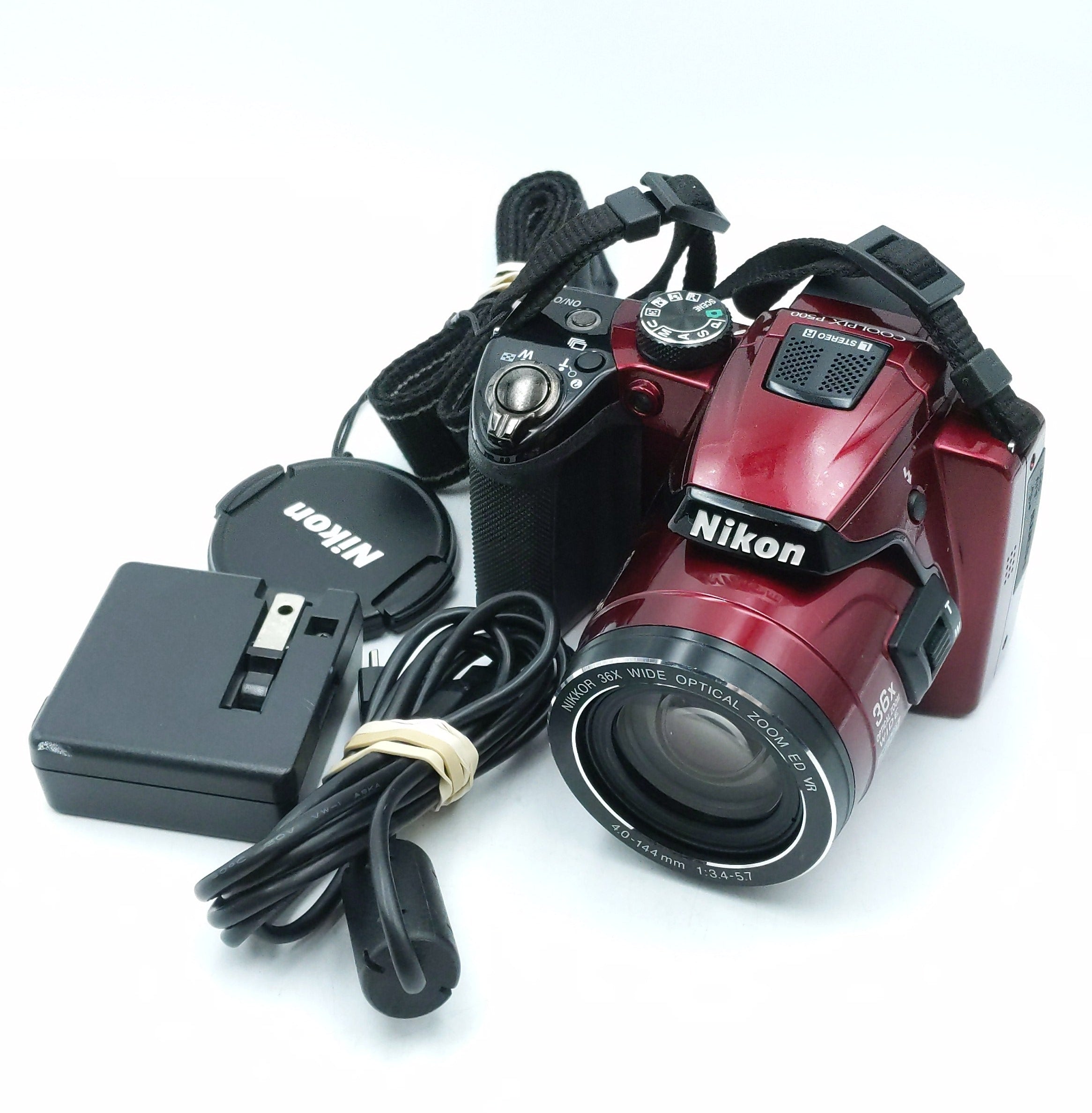 USED Nikon Coolpix P500 Digital Point and Shoot Camera (Red)